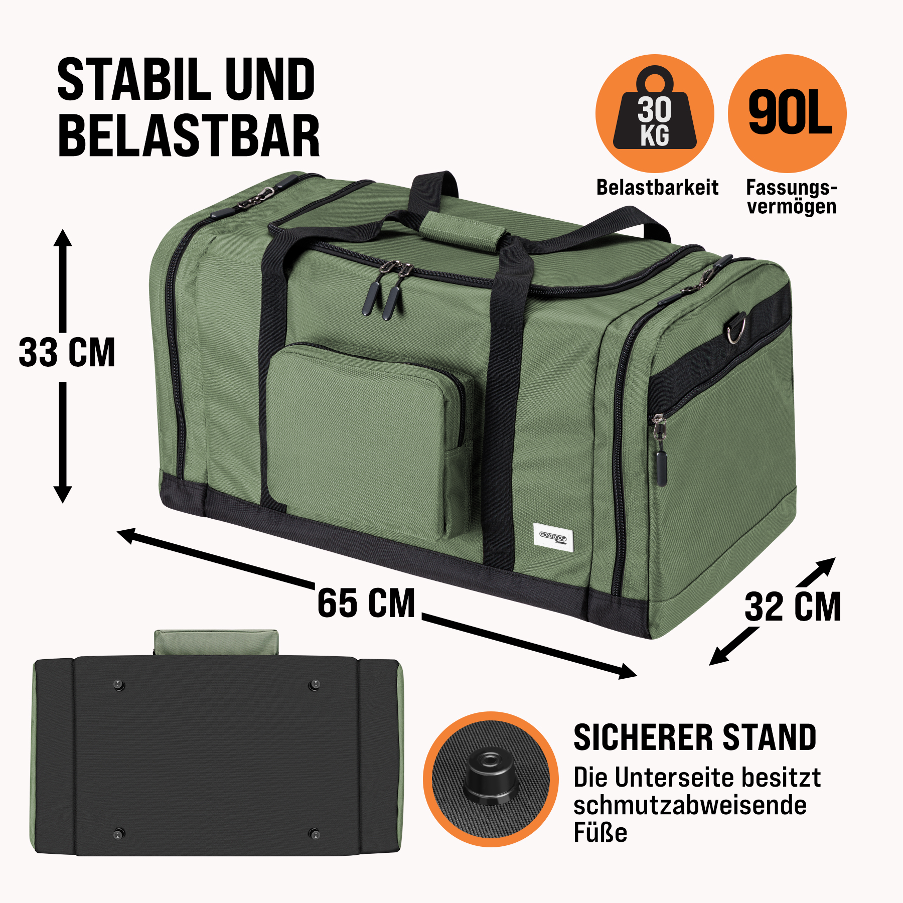 Reisetasche Grün 90L