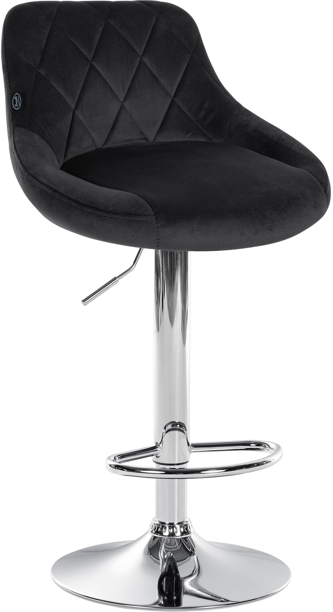 Barhocker Lazio Samt chrom, schwarz