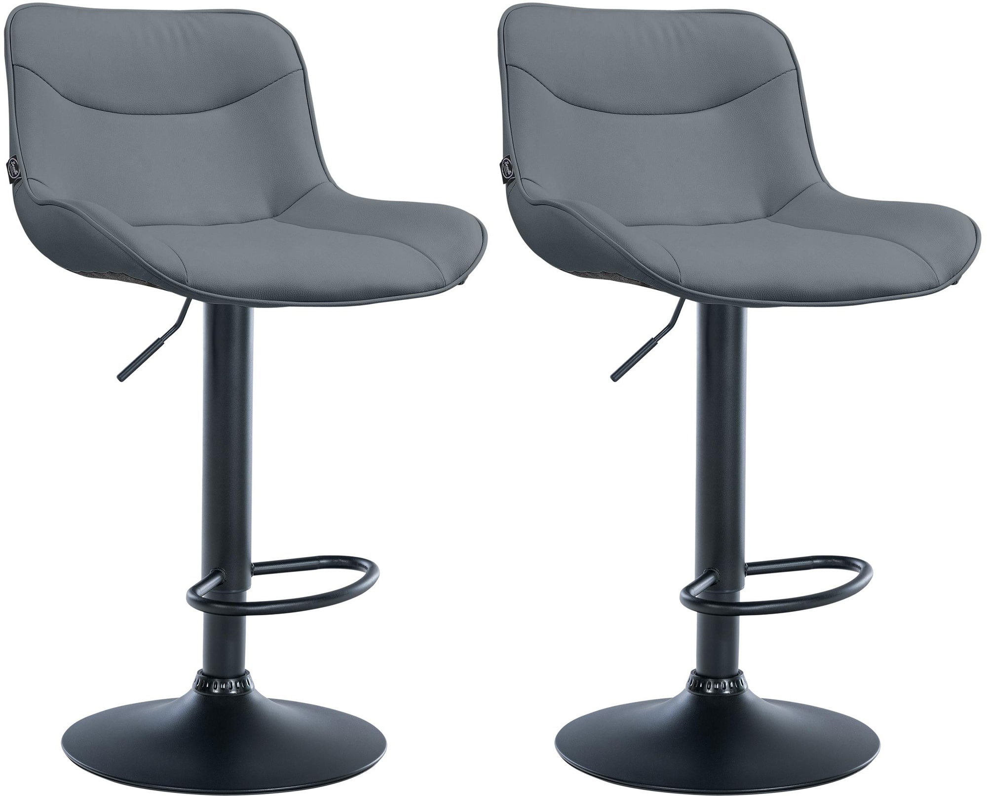 2er Set Barhocker Vonore Kunstleder schwarz, grau