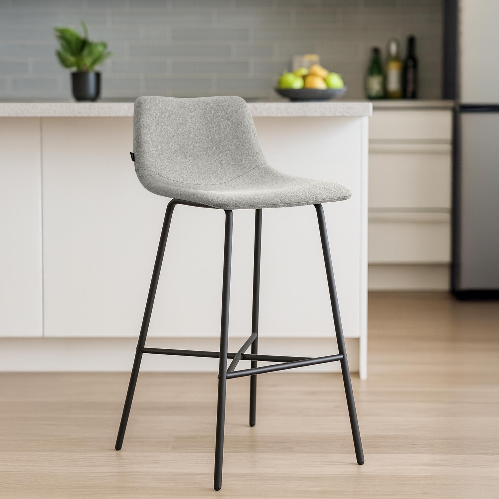 Barhocker Altona Stoff, grau