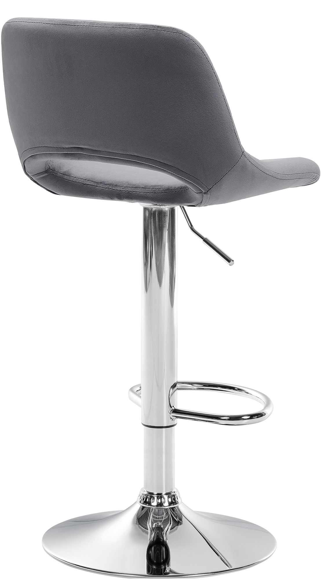 2er Set Barhocker Camden Samt chrom, dunkelgrau