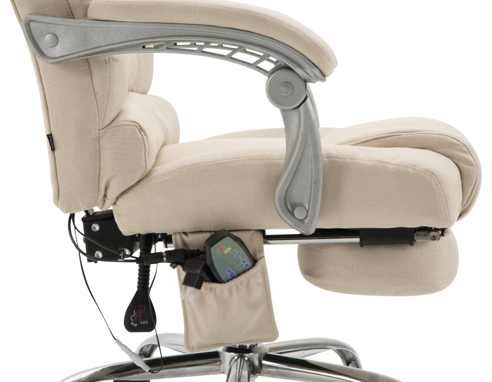 Bürostuhl Pacific Stoff mit Massagefunktion, creme