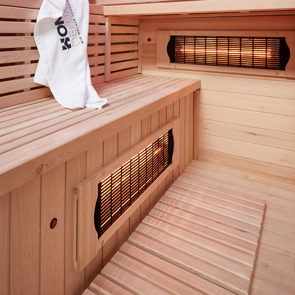 Infrarotkabine mit Vollspektrumstrahler SAHARA XXL - 150 x 150 cm für 4 Personen