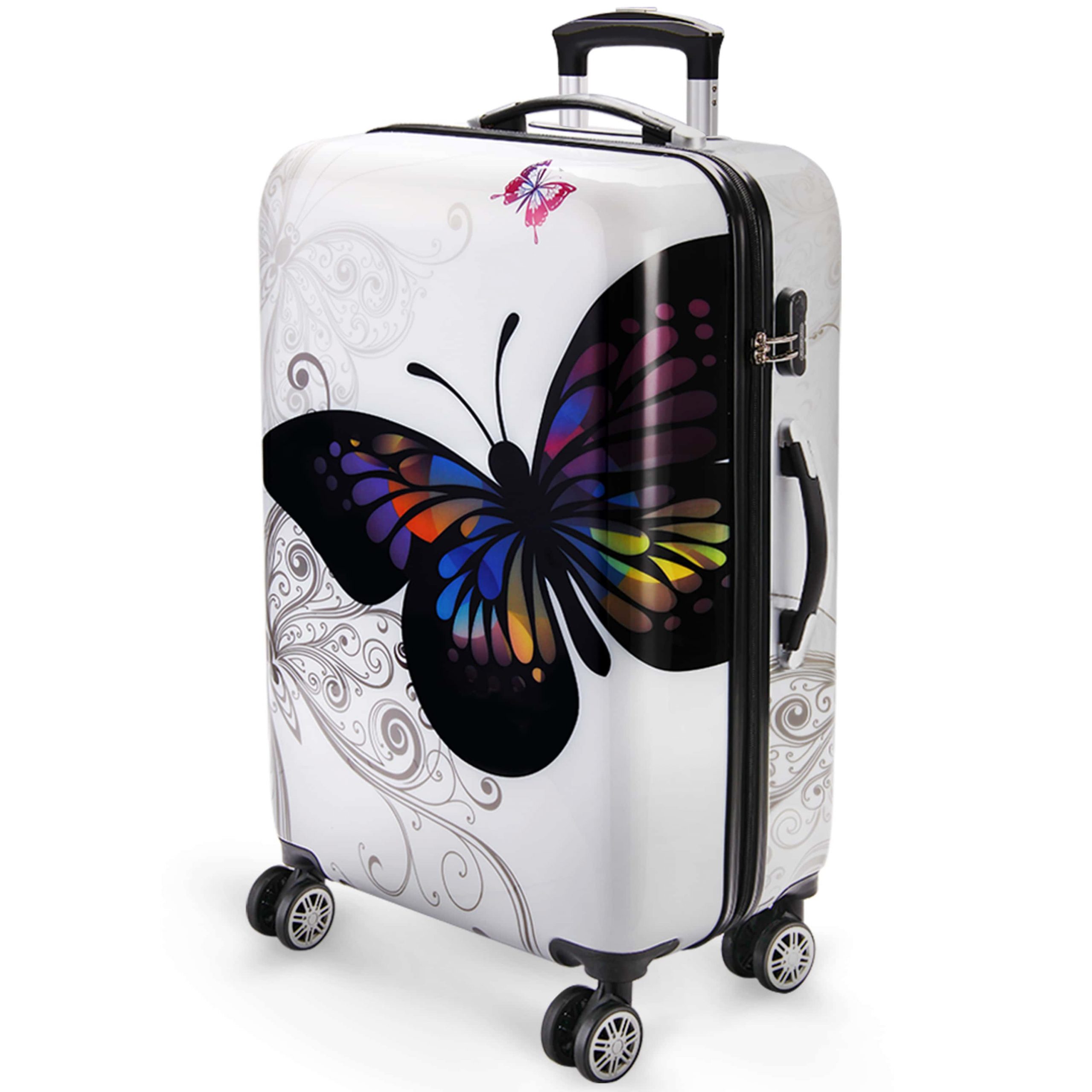 Hartschalenkoffer Rollen 360º Reisekoffer Butterfly Polycarbonat 98L