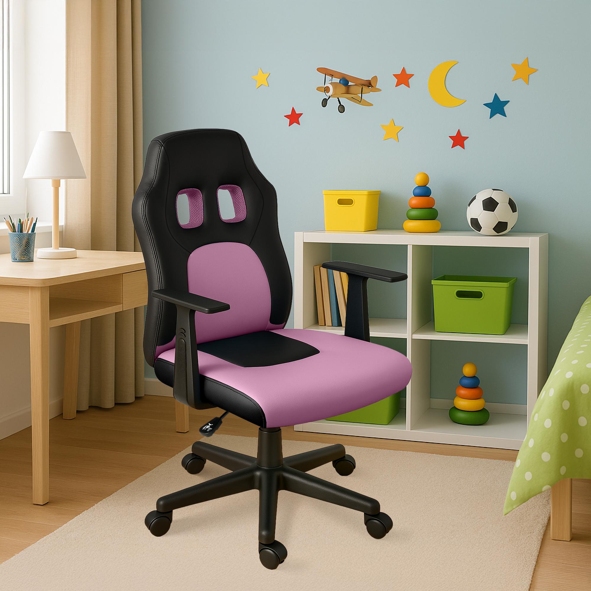 Kinder Bürostuhl Fun, schwarz/pink