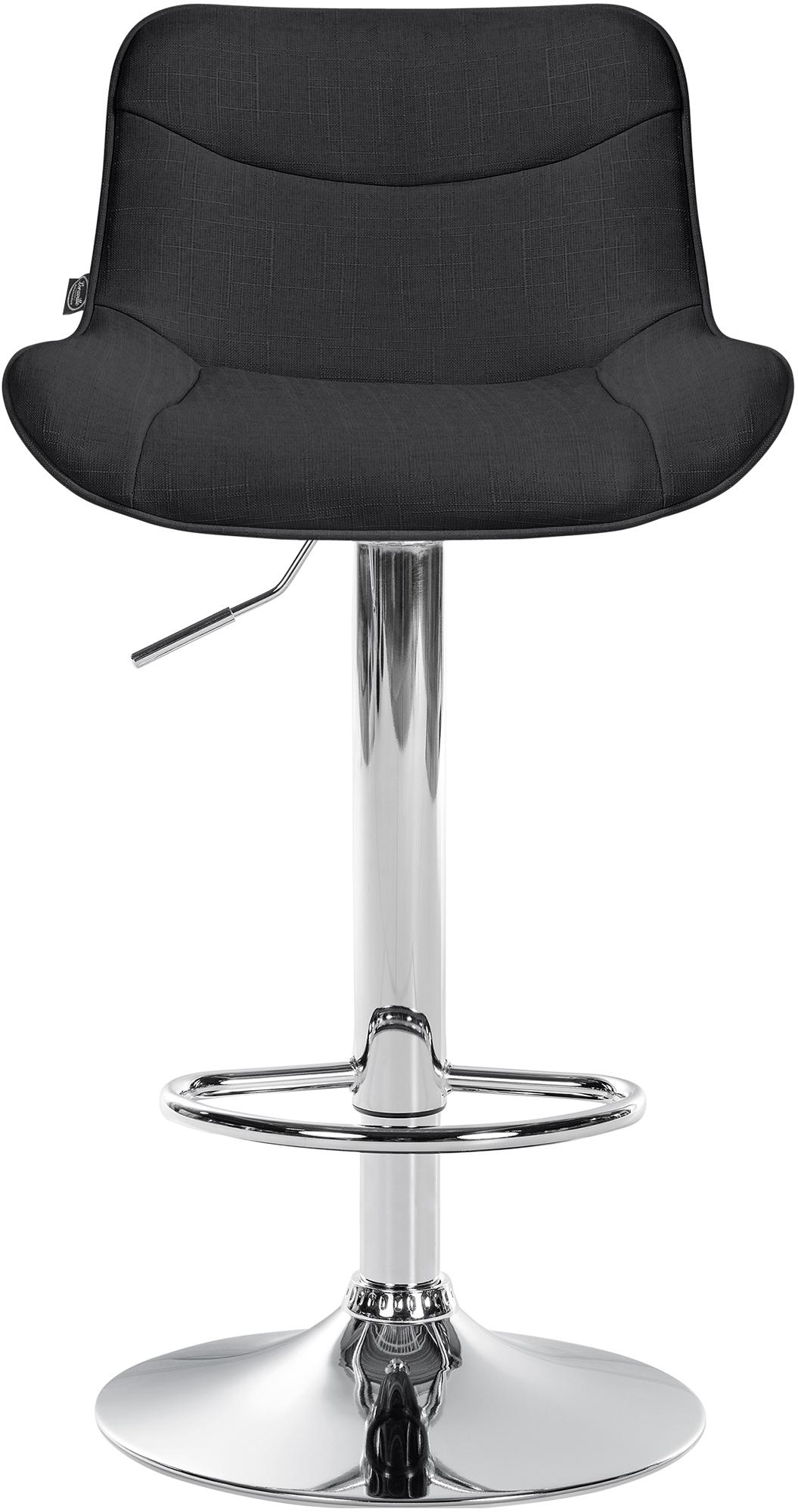2er Set Barhocker Vonore Stoff chrom, schwarz