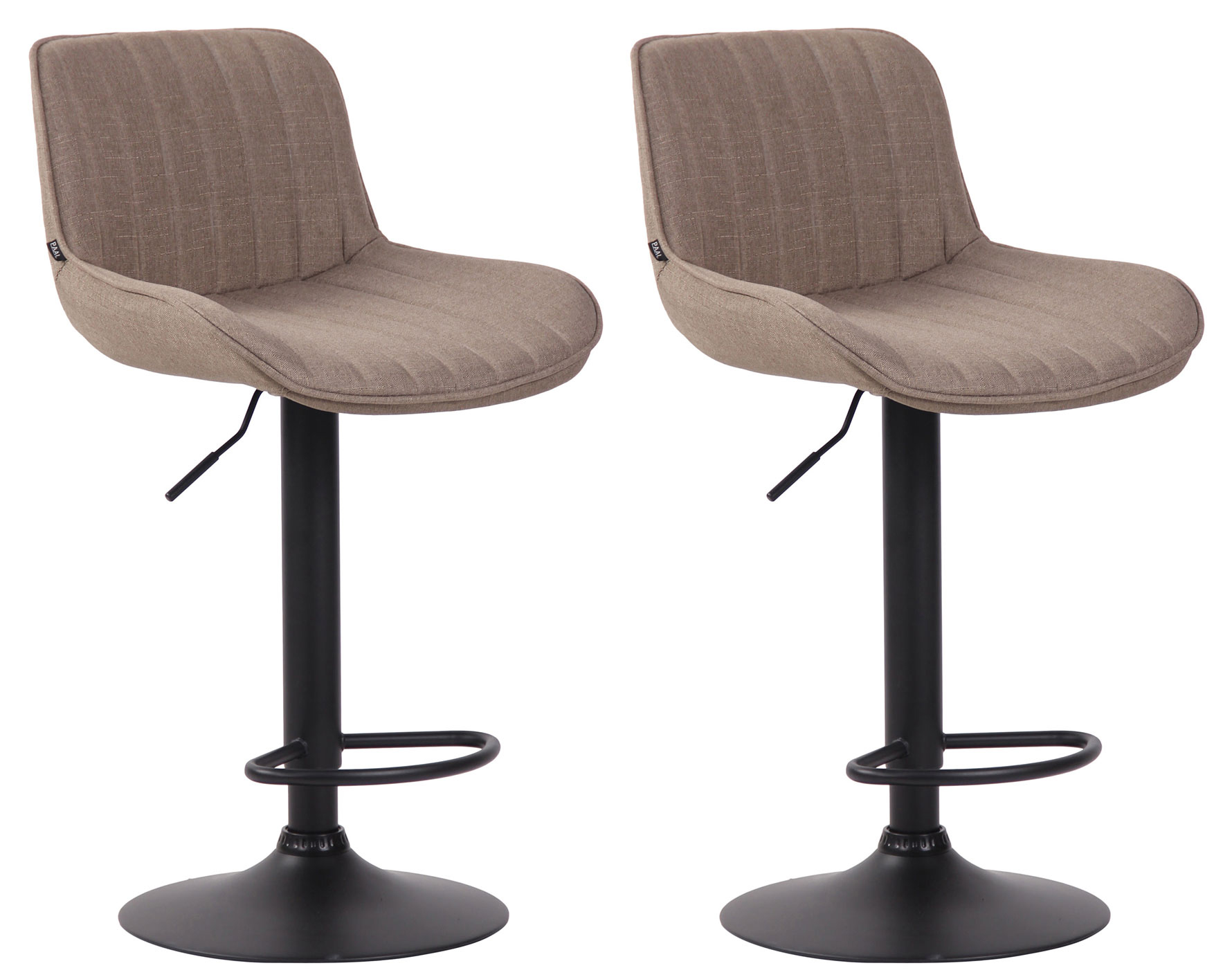 2er Set Barhocker Lentini Stoff schwarz, taupe