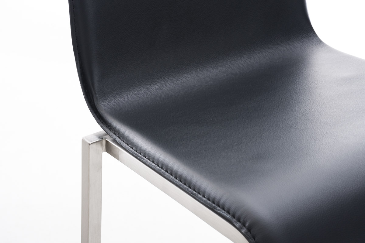 Barhocker Avola Leder Flach E78, schwarz