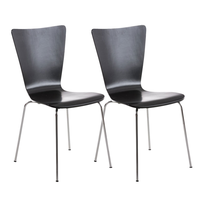 2er Set Besucherstuhl Aaron, schwarz