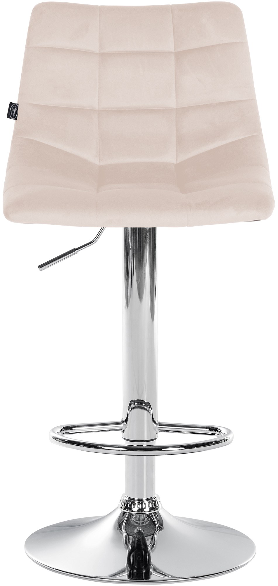 2er Set Barhocker Jerry Samt chrom, beige