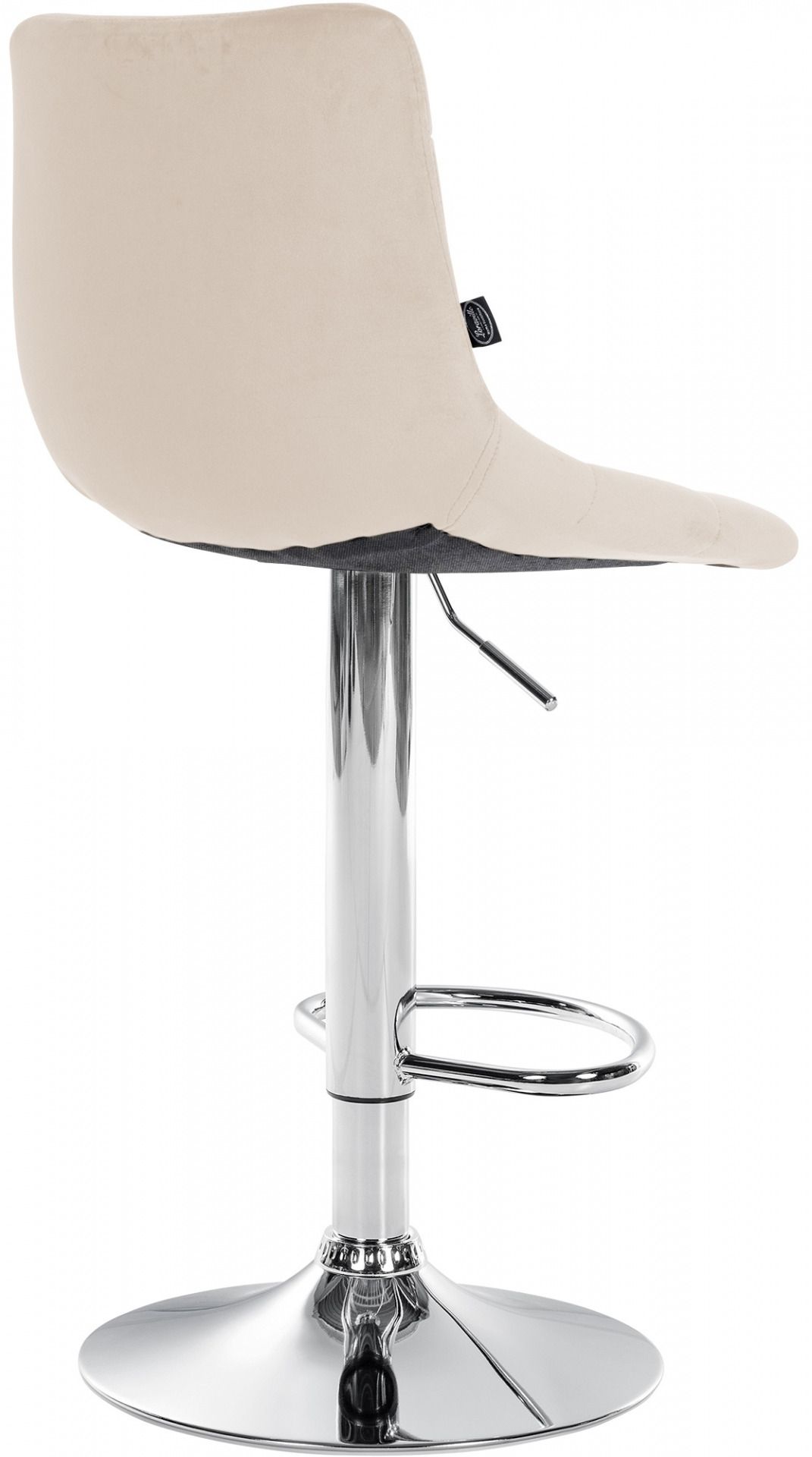 Barhocker Jerry Samt chrom, creme