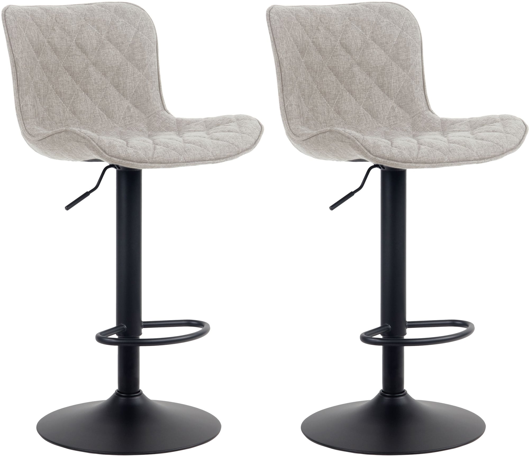 2er Set Barhocker Emma Stoff, taupe