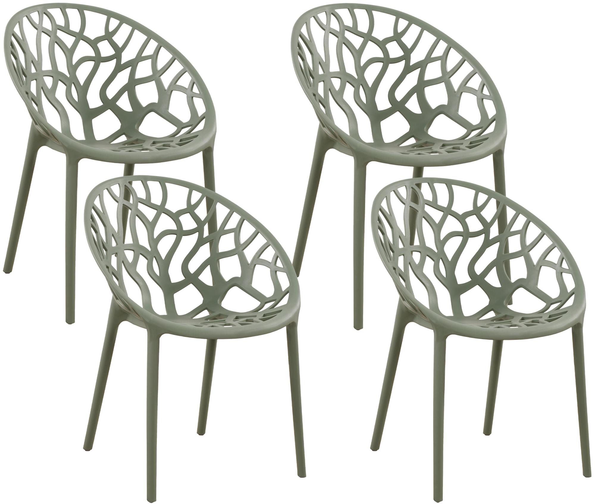 4er Set Stuhl Hope, oliv