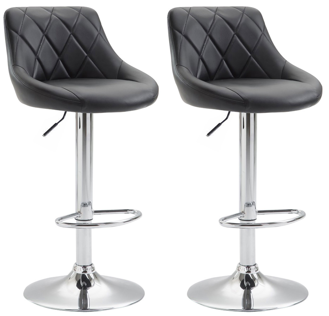 2er Set Barhocker Lazio Kunstleder C, schwarz