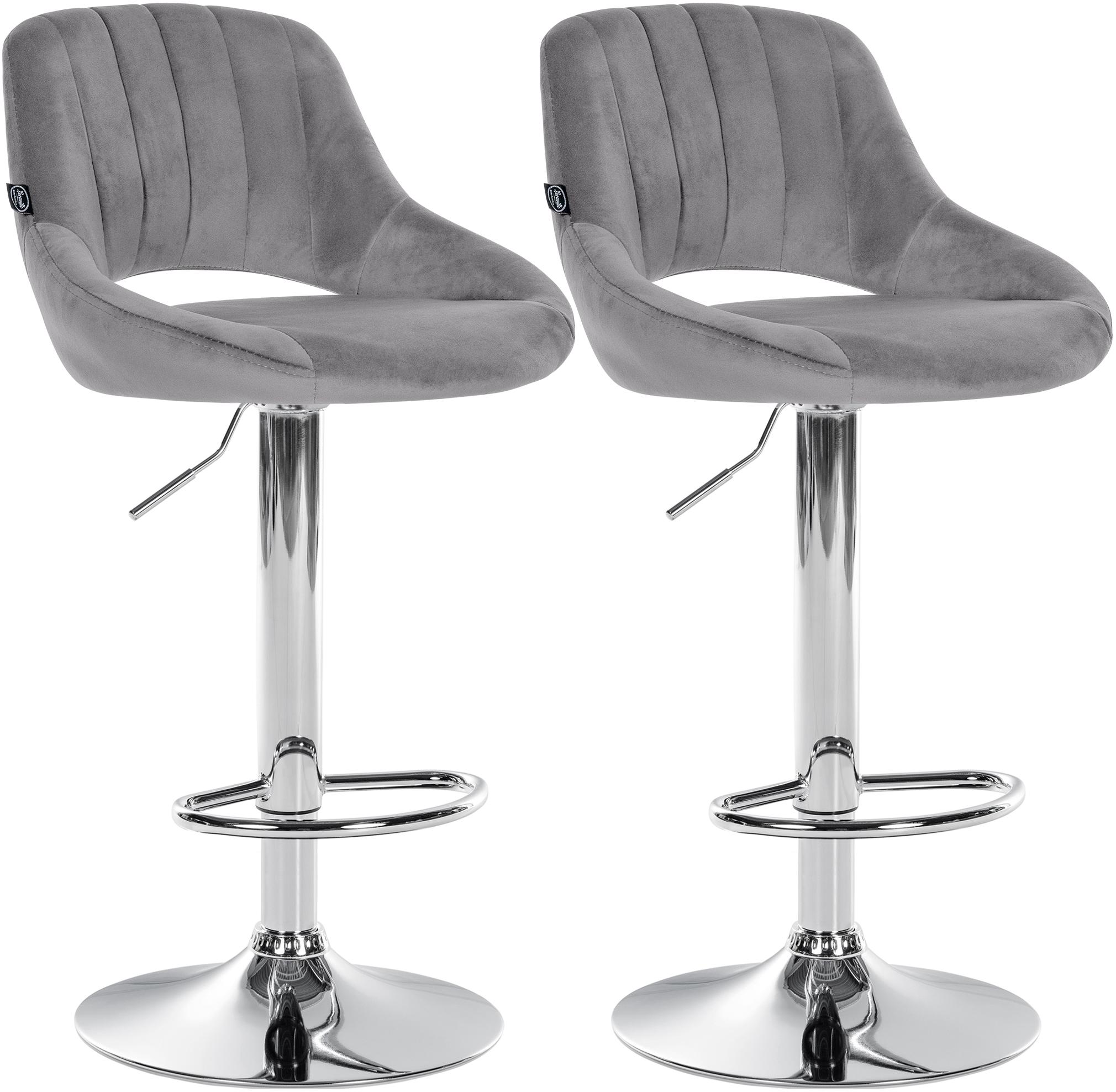 2er Set Barhocker Milet Samt C, dunkelgrau