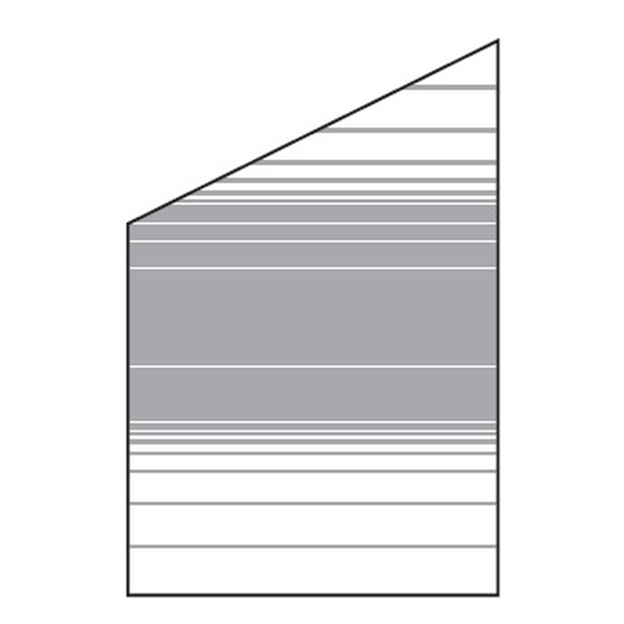 VETRO Glasscheibe ECKE links, B 1200 x H 1200/1800 mm, Streifen-Dekor 83, satiniert