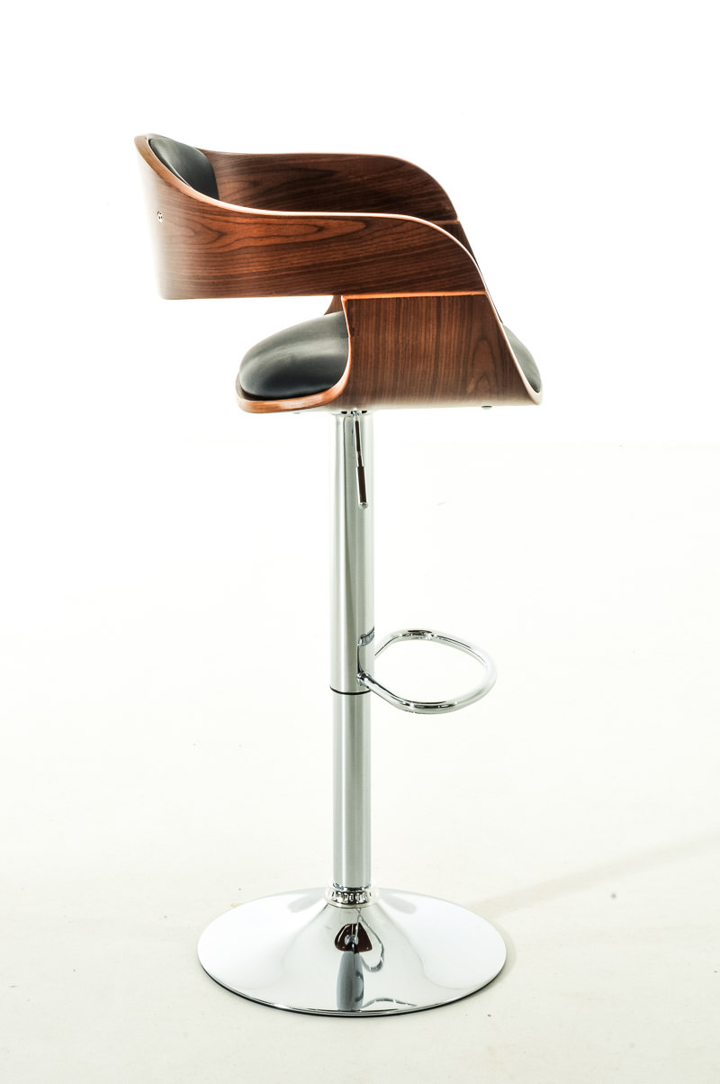 2er Set Barhocker Kingston C Kunstleder, walnuss/schwarz