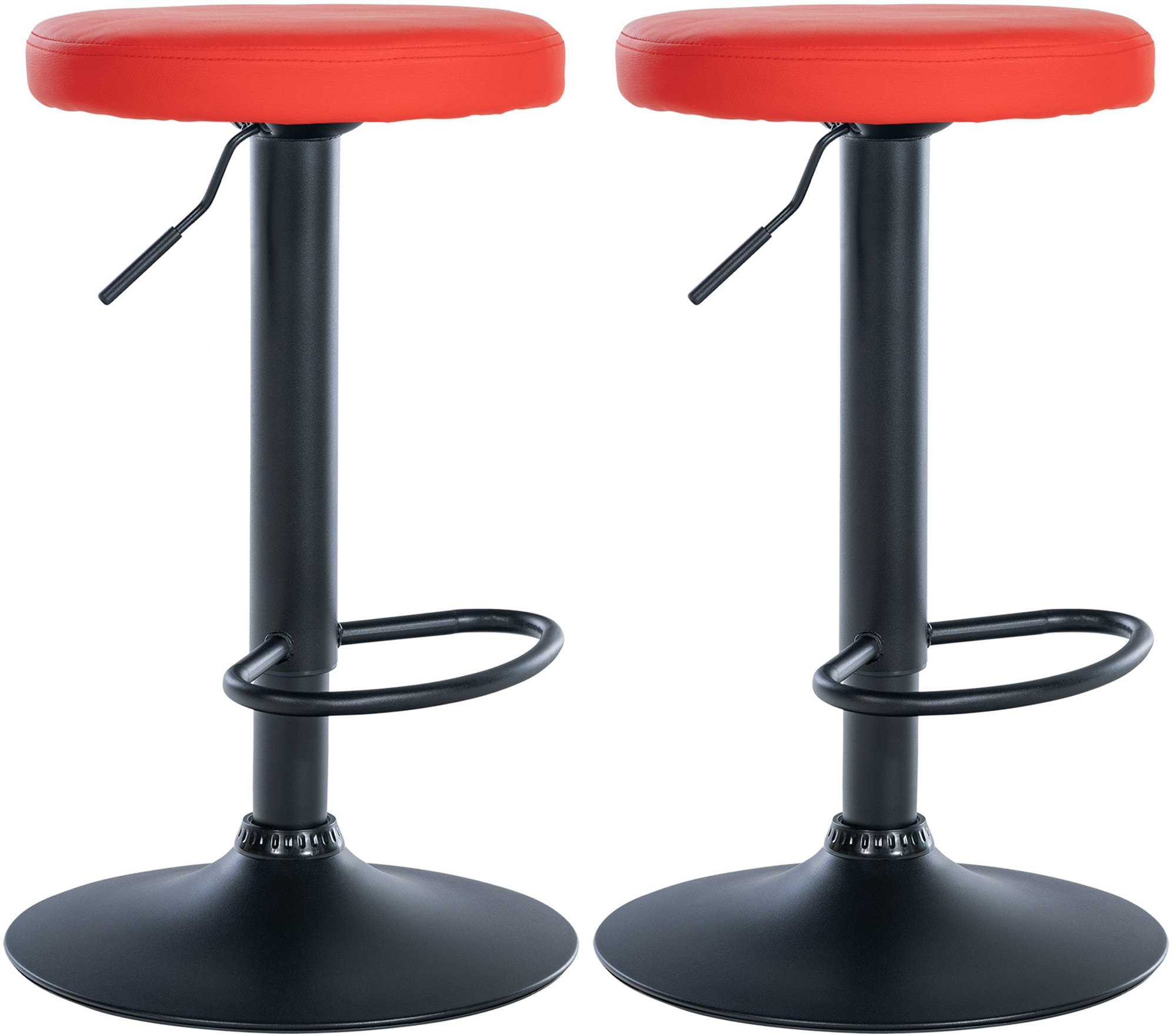 2er Set Barhocker Ponte Kunstleder schwarz, rot