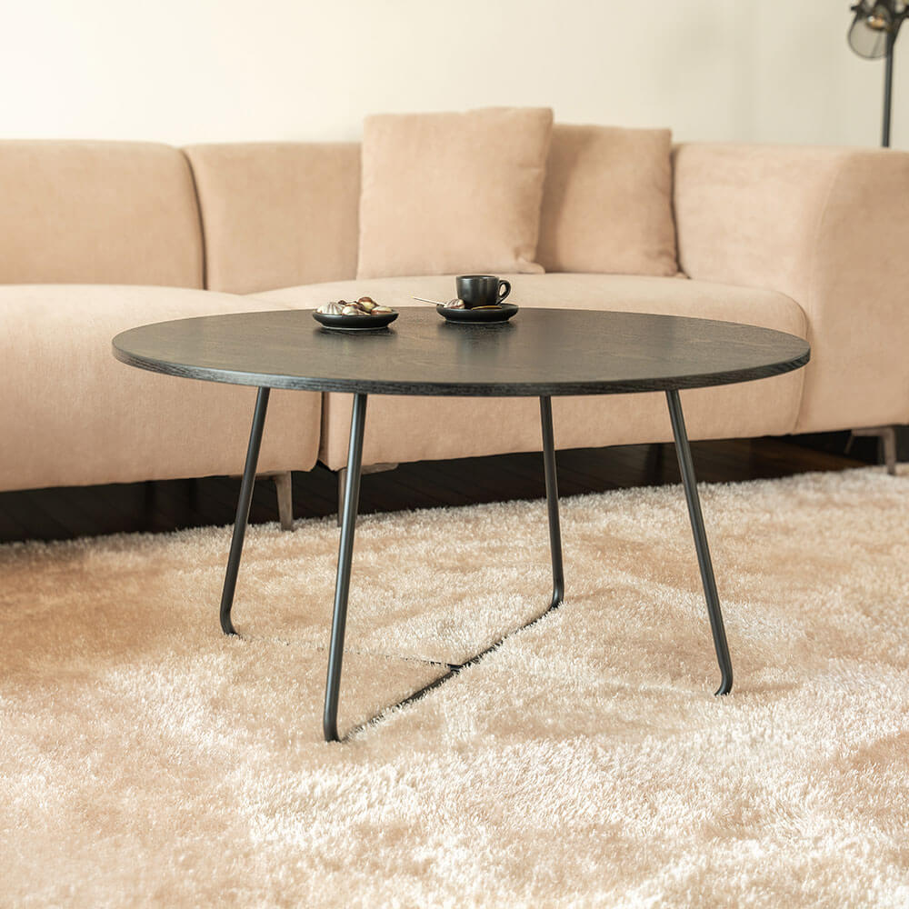 Couchtisch Rund NOVARA - 88 x 47 cm Dark Oak
