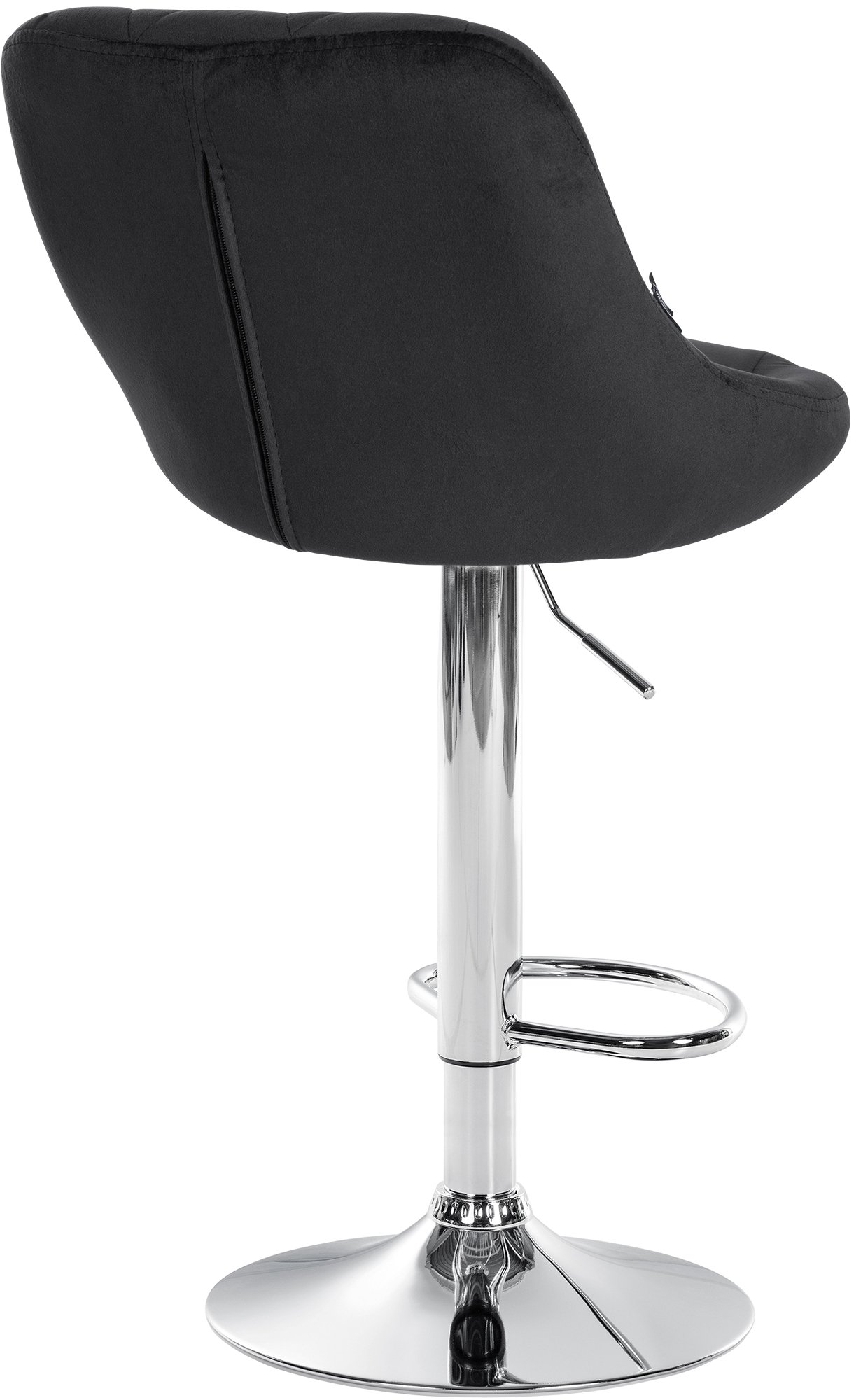 Barhocker Lazio Samt chrom, schwarz