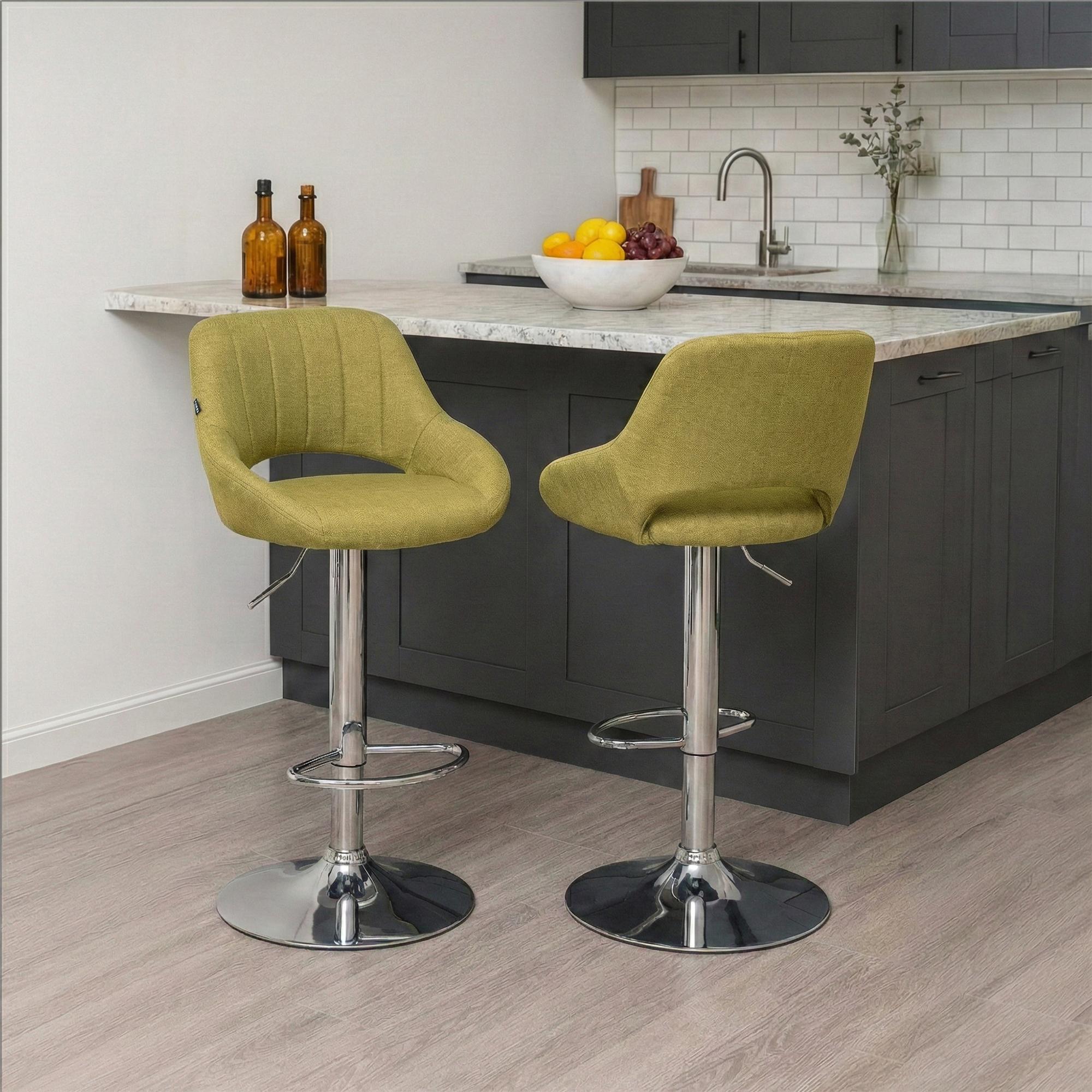 2er Set Barhocker Milet Stoff C, grün