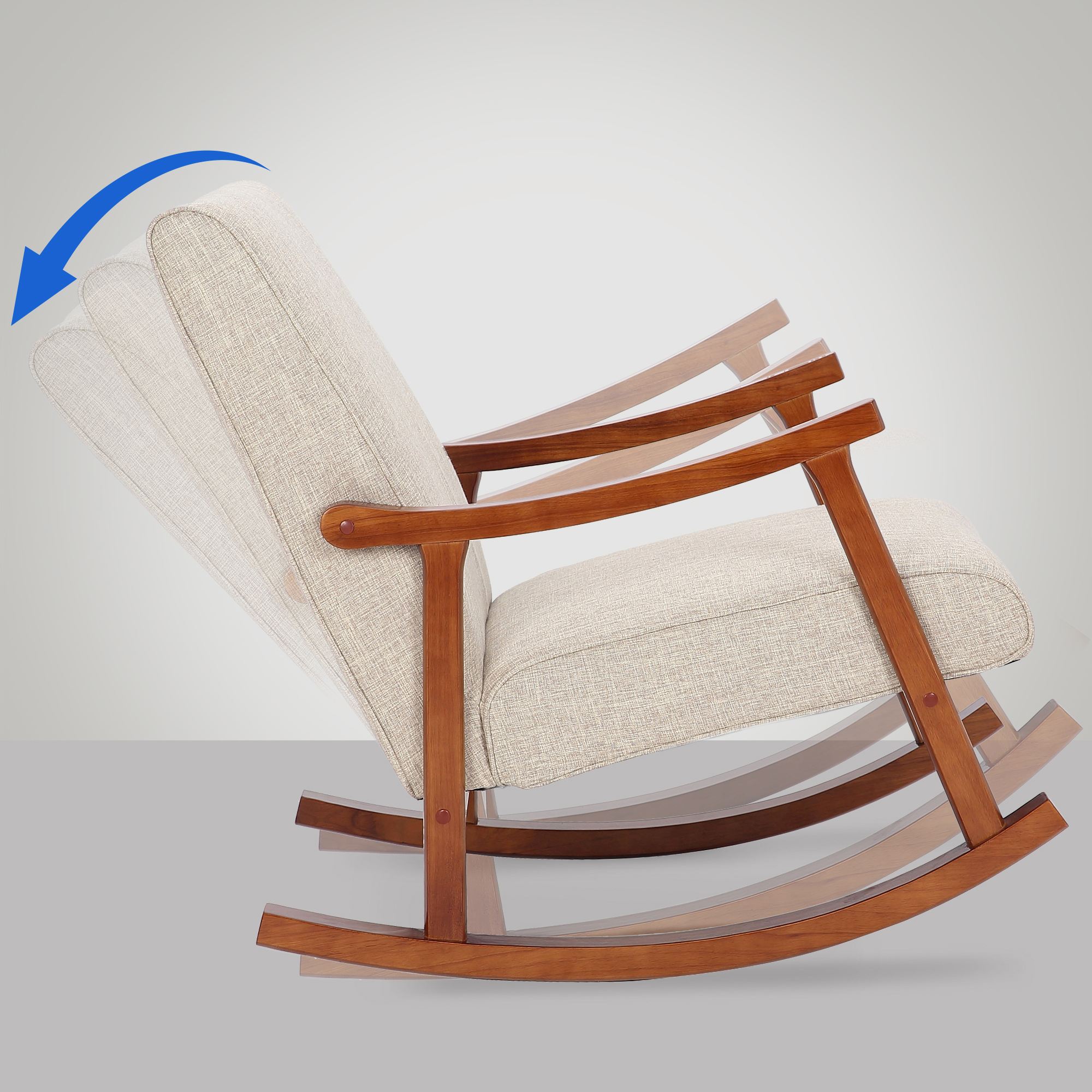 Schaukelstuhl Morelia Stoff walnuss, creme