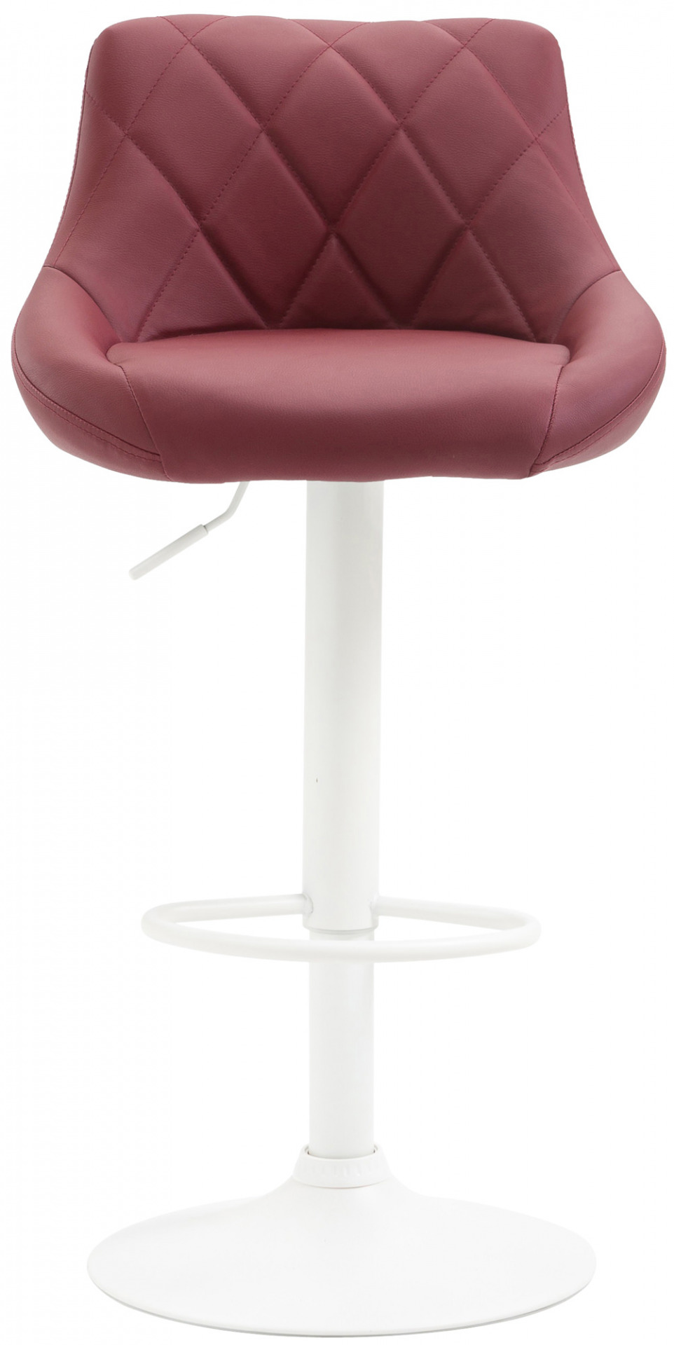 Barhocker Lazio Kunstleder weiß, bordeauxrot