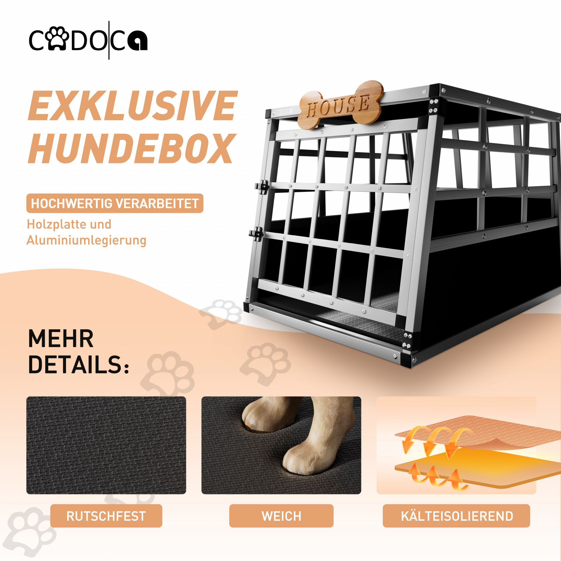 Hundetransportbox L Alu 90x66x72cm