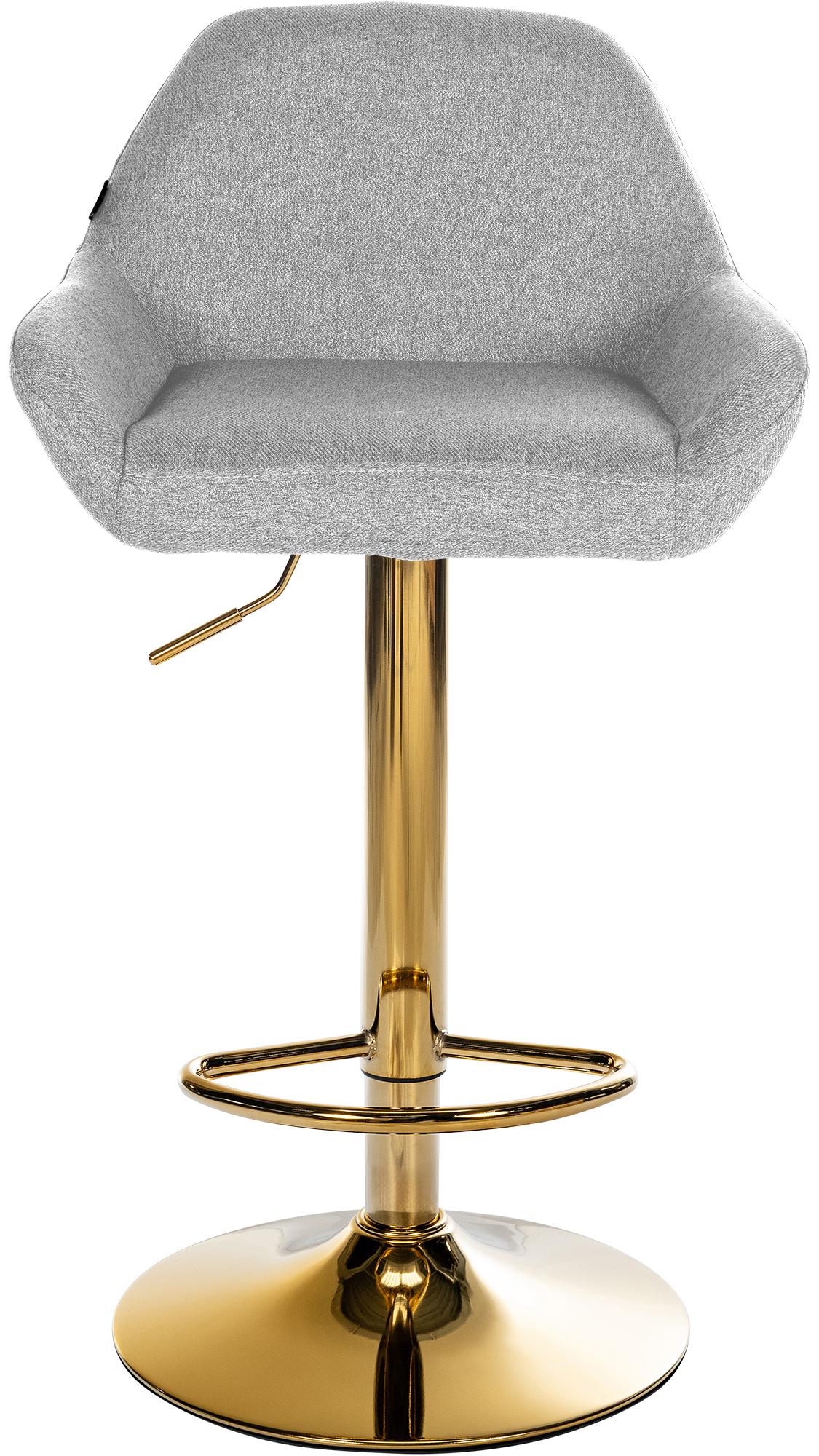 2er Set Barhocker Braga Gold Stoff, grau