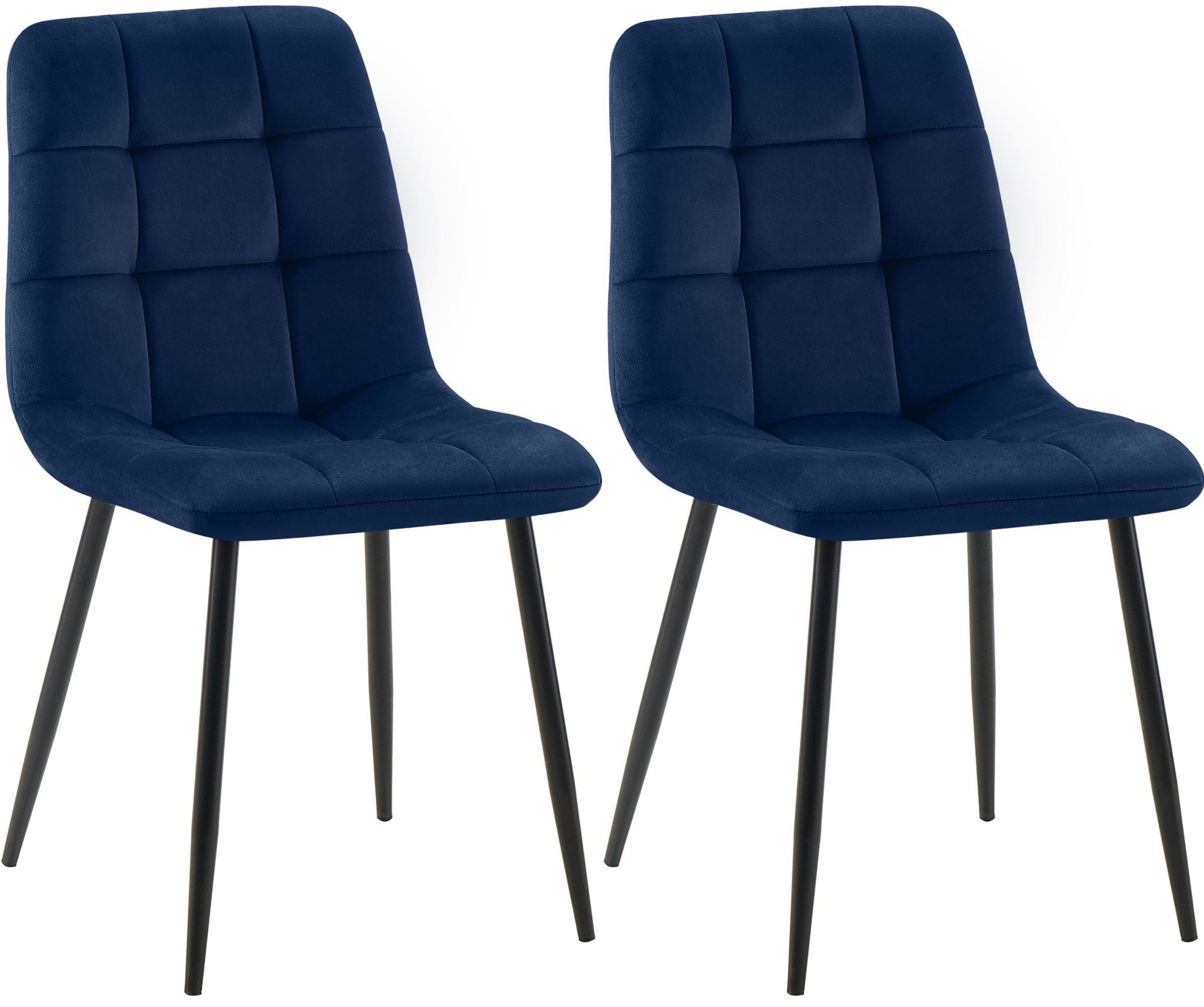 2er Set Esszimmerstuhl Tilde Samt, blau