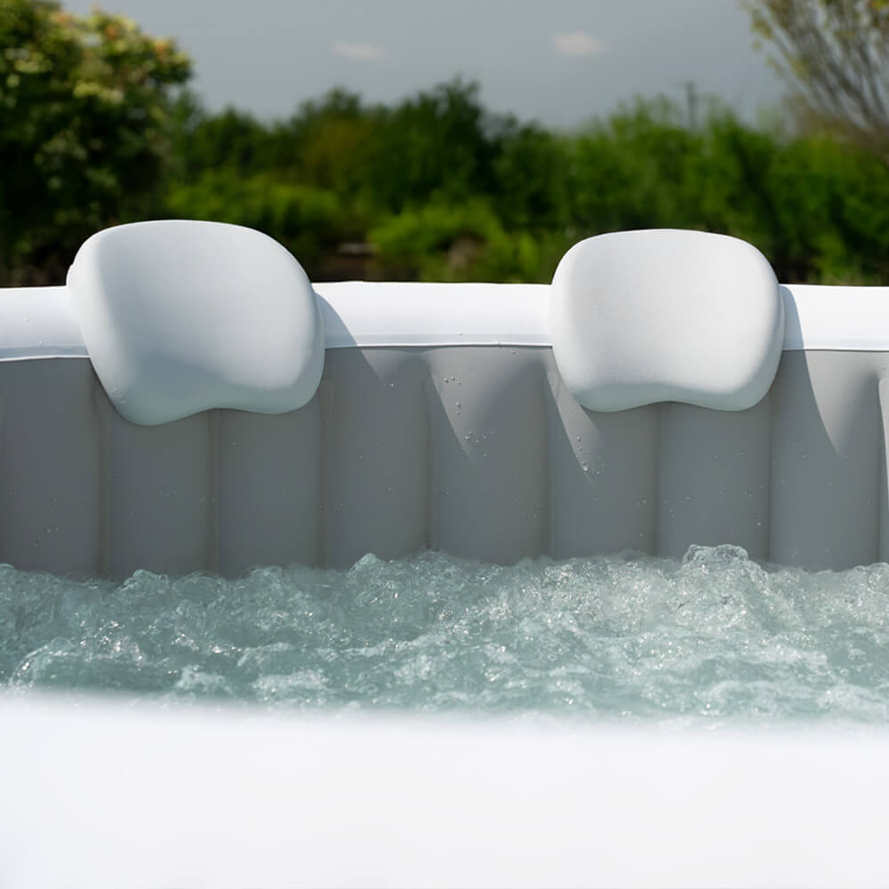 Outdoor Whirlpool inkl. Kissen, Getränkehalter und Sonnendach SPLASH - Ø208 cm 6 Personen Grau