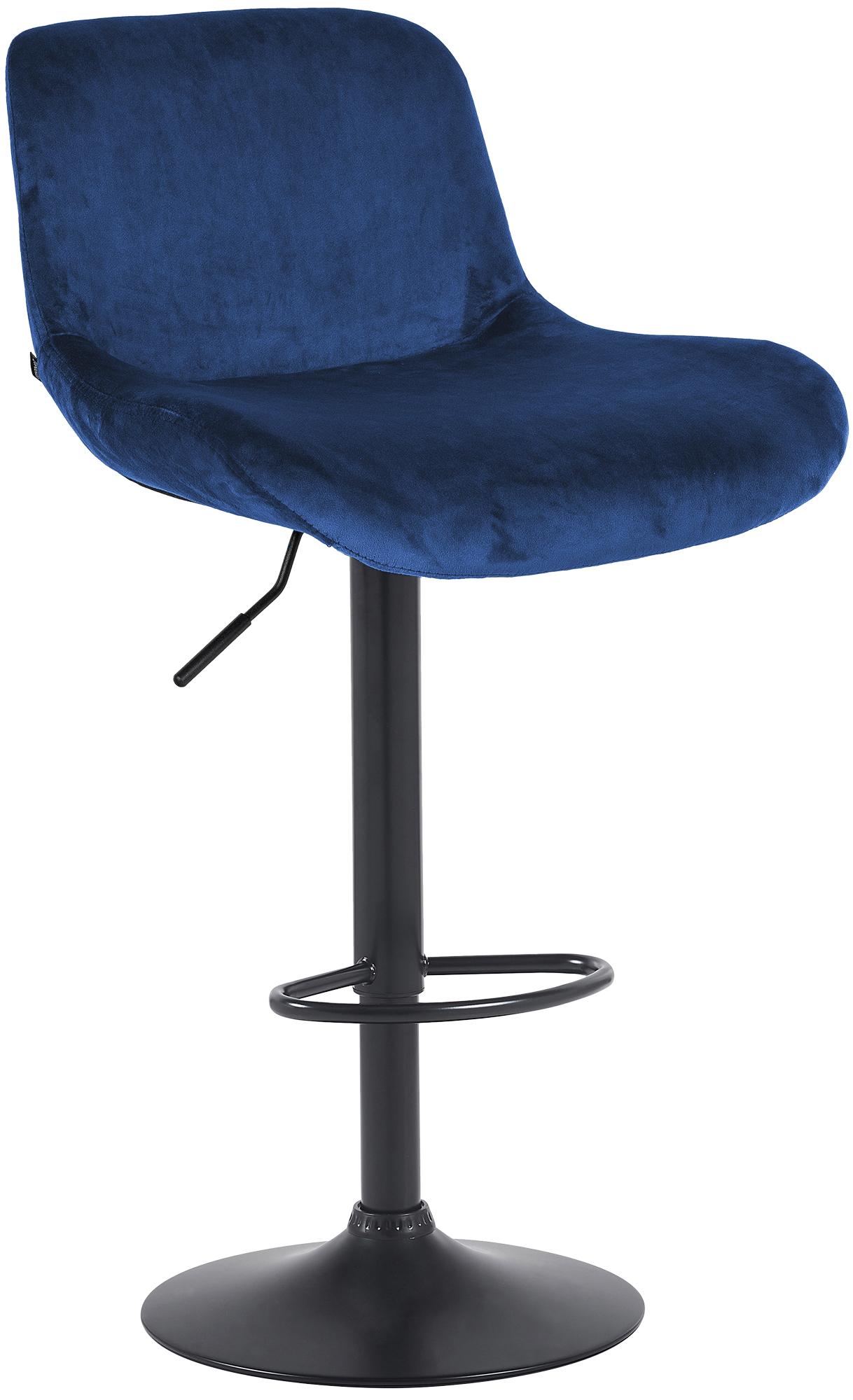 Barhocker Solon Schwarz Samt, blau