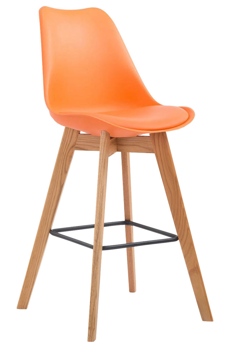 2er Set Barhocker Metz Kunststoff natura, orange