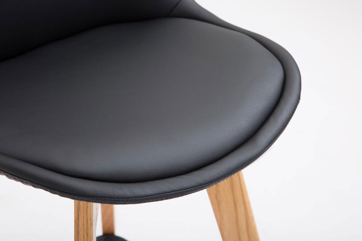 2er Set Barhocker Metz Kunstleder natura, schwarz