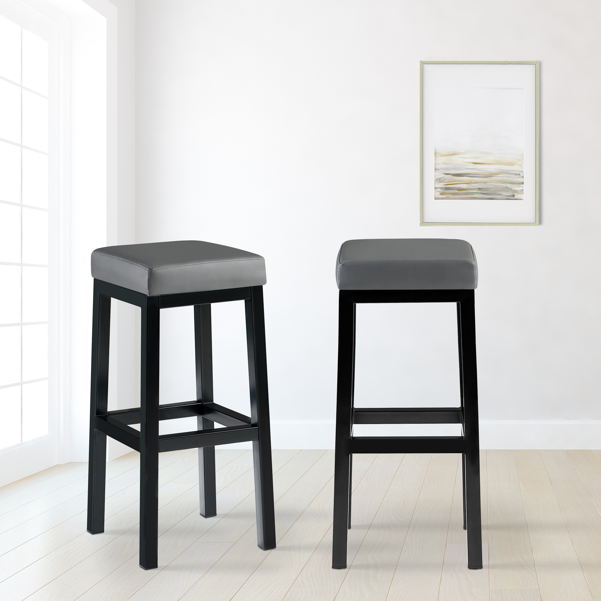 Barhocker Taylor B85 Kunstleder, grau