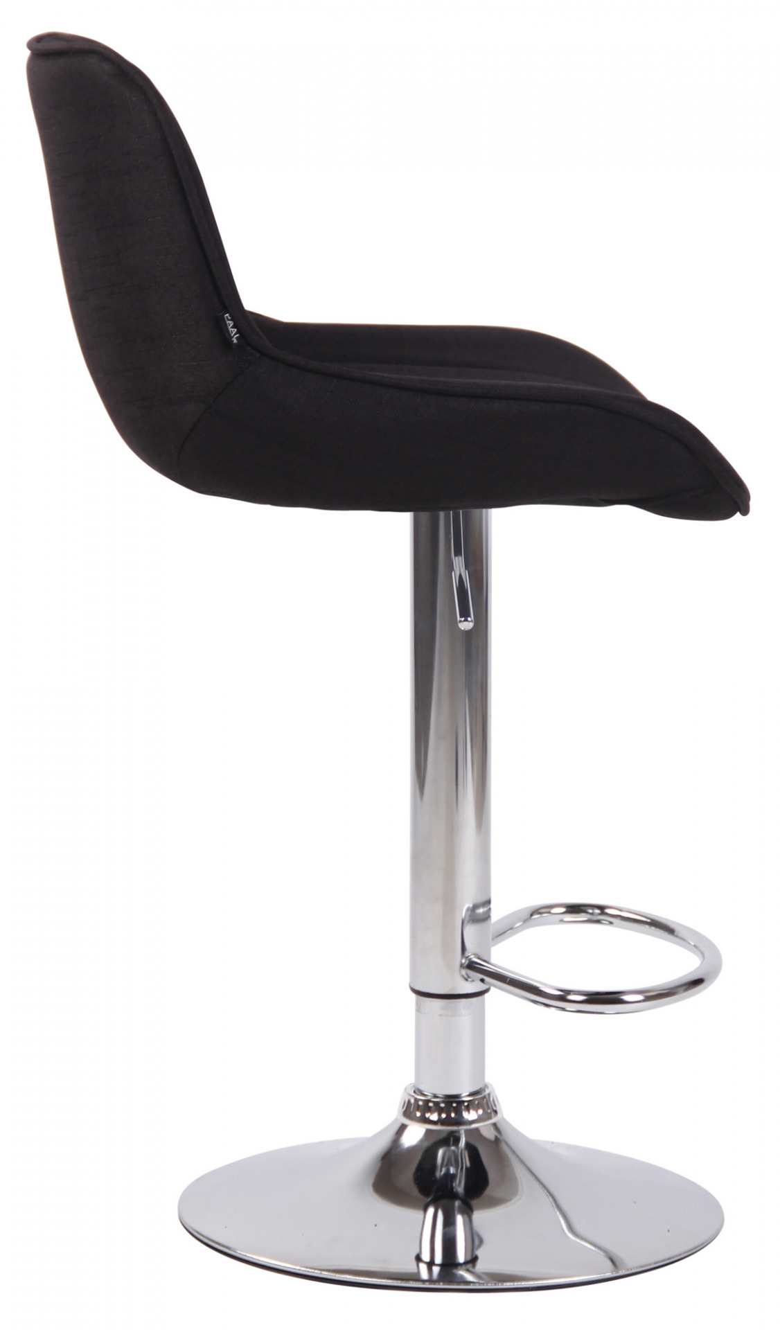 Barhocker Lentini Stoff chrom, schwarz