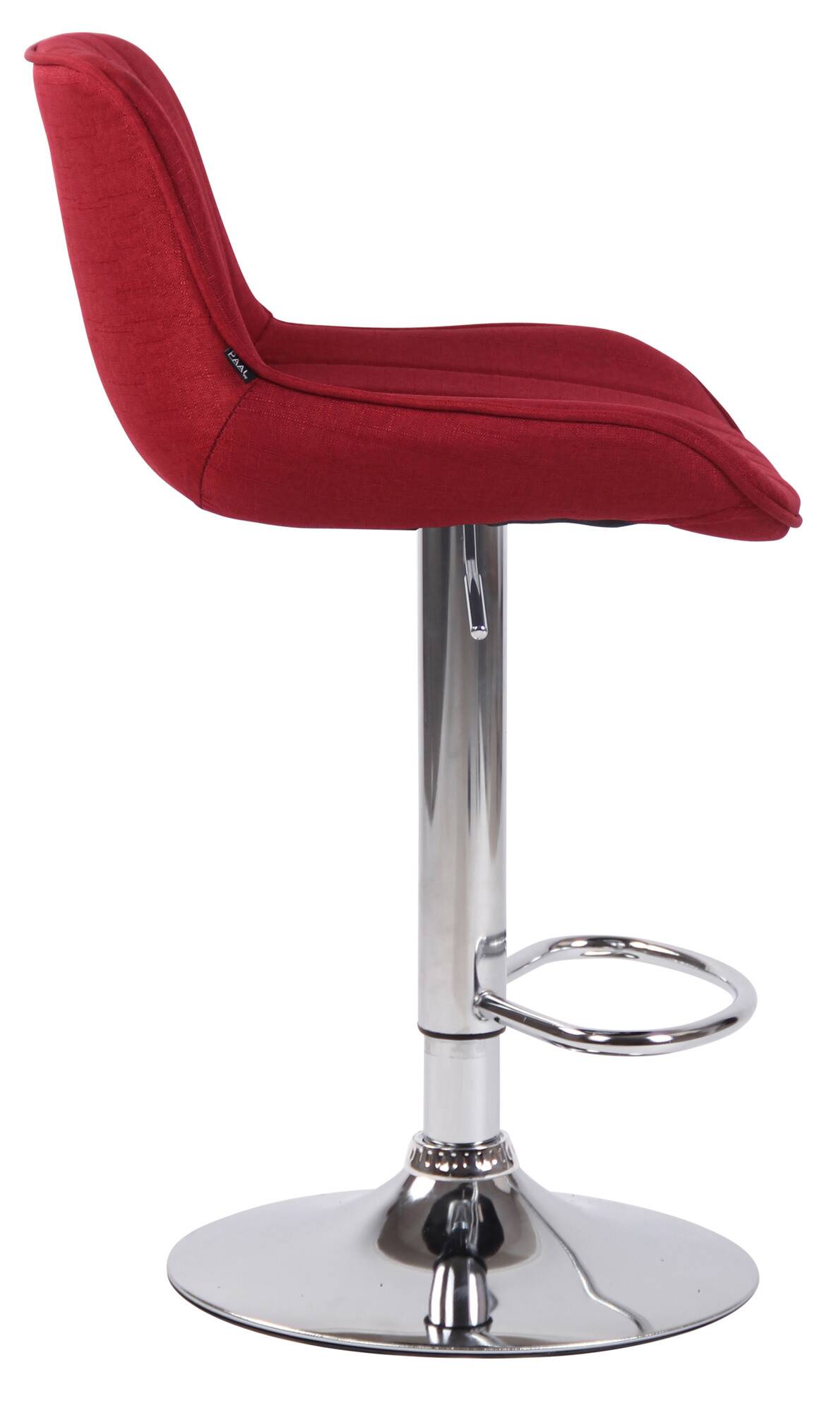 2er Set Barhocker Lentini Stoff chrom, rot