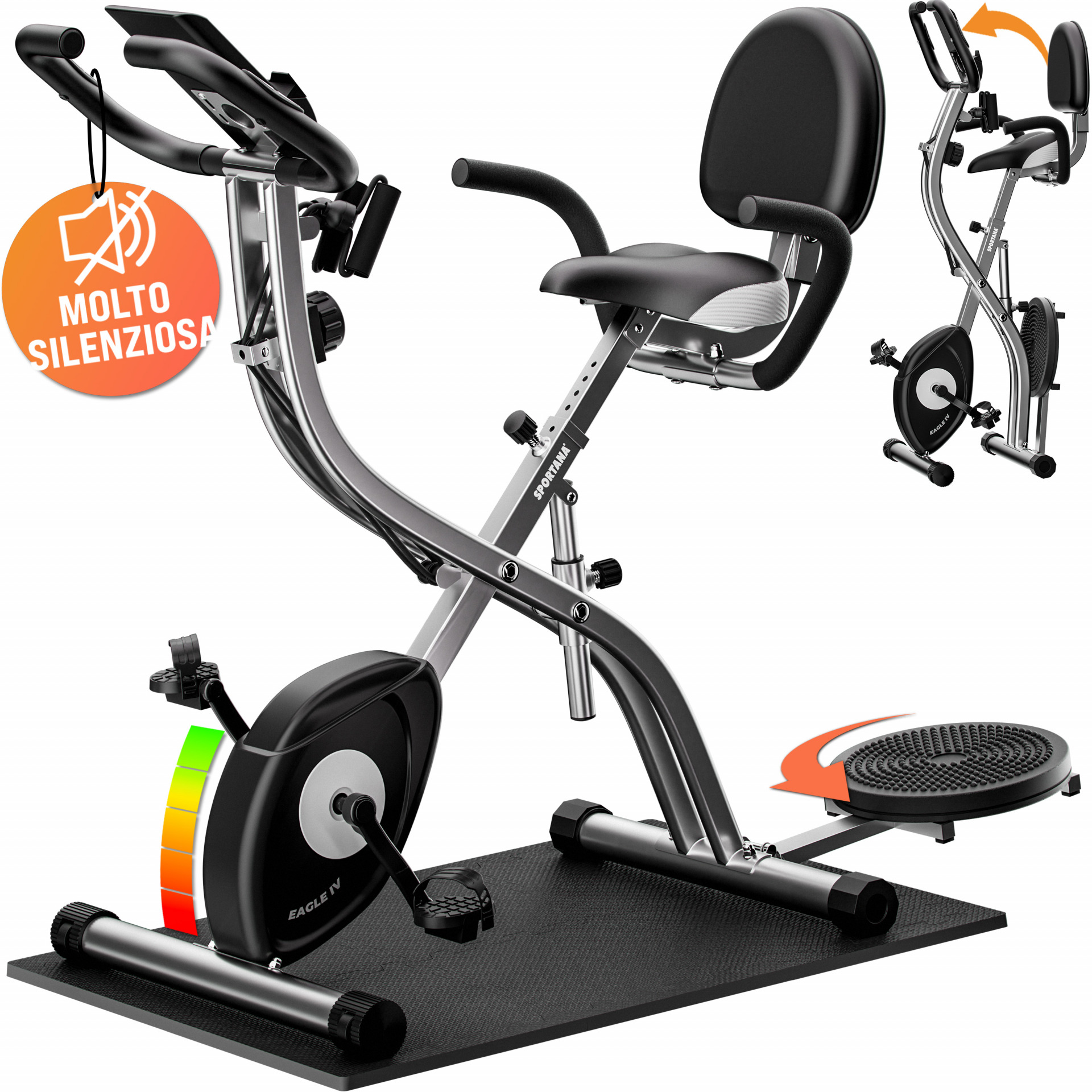 Heimtrainer Fahrrad Eagle 4 Pulssensoren App kompatibel
