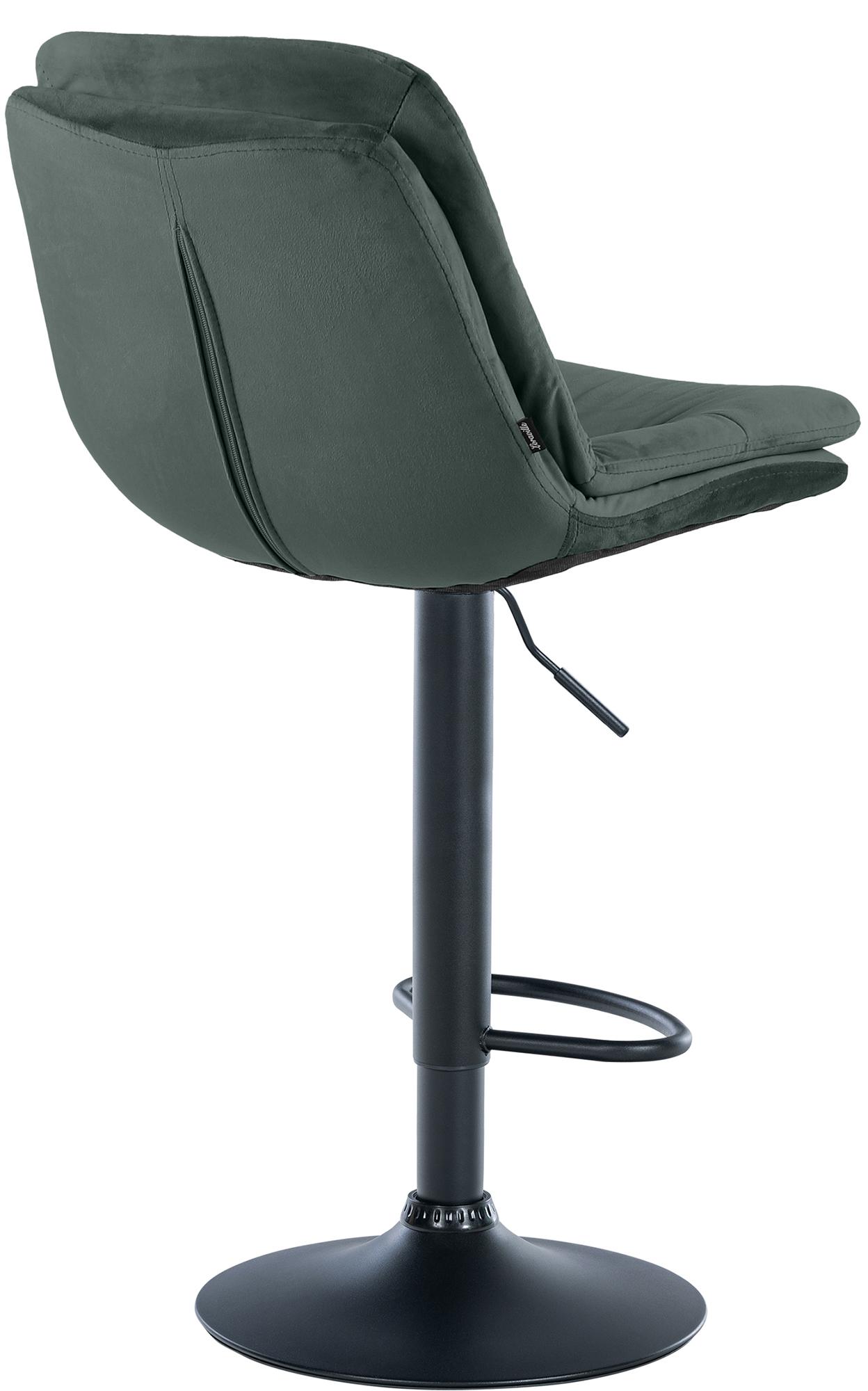 Barhocker Laurel Samt schwarz, dunkelgrün