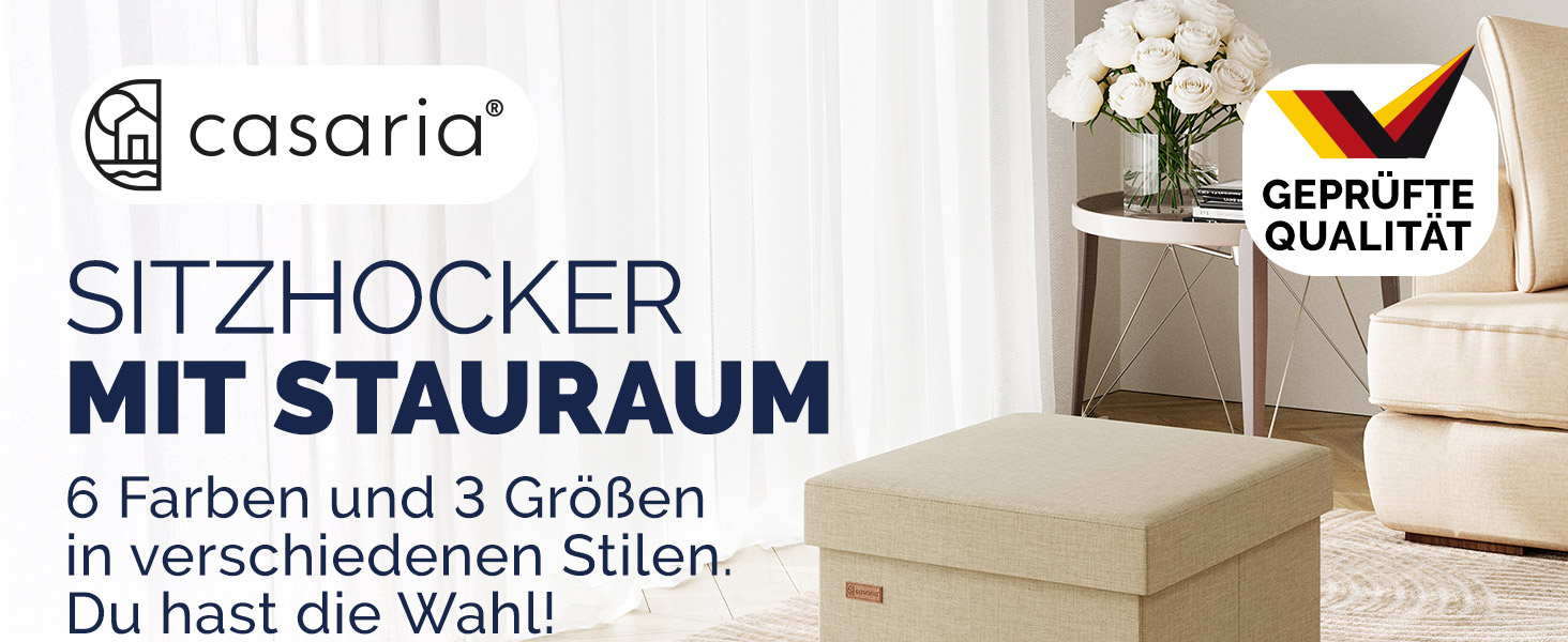 Sitzhocker Schwarz Kunstleder 38x38x38cm faltbar