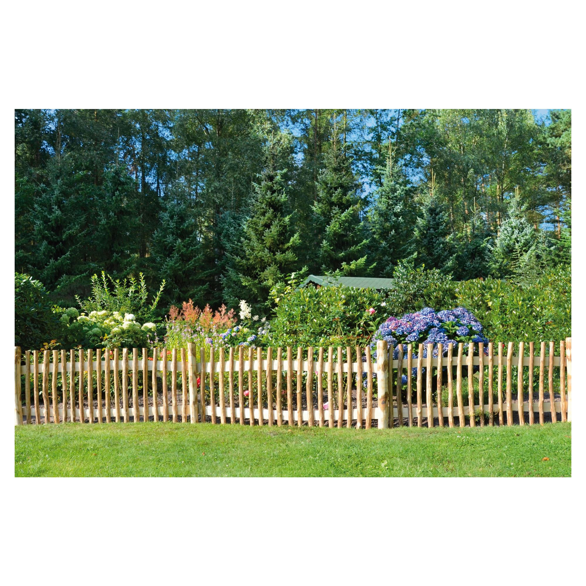 MARRE-Lattenzaun Haselnuss, 180 x 80 cm, Lattenabstand 6 cm, Querriegel halbrund