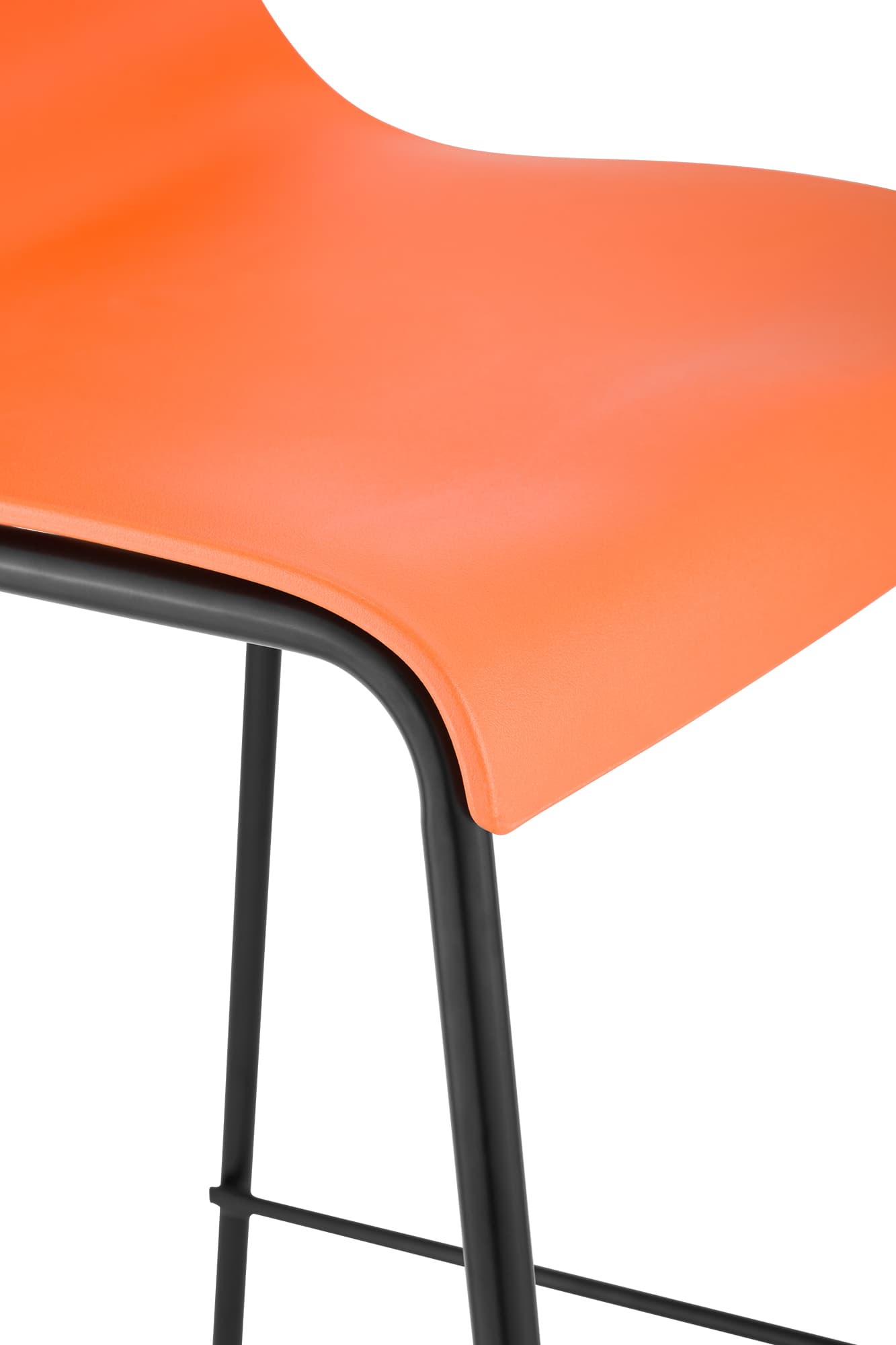 Barhocker Hoover 4-Fuß Gestell schwarz, orange