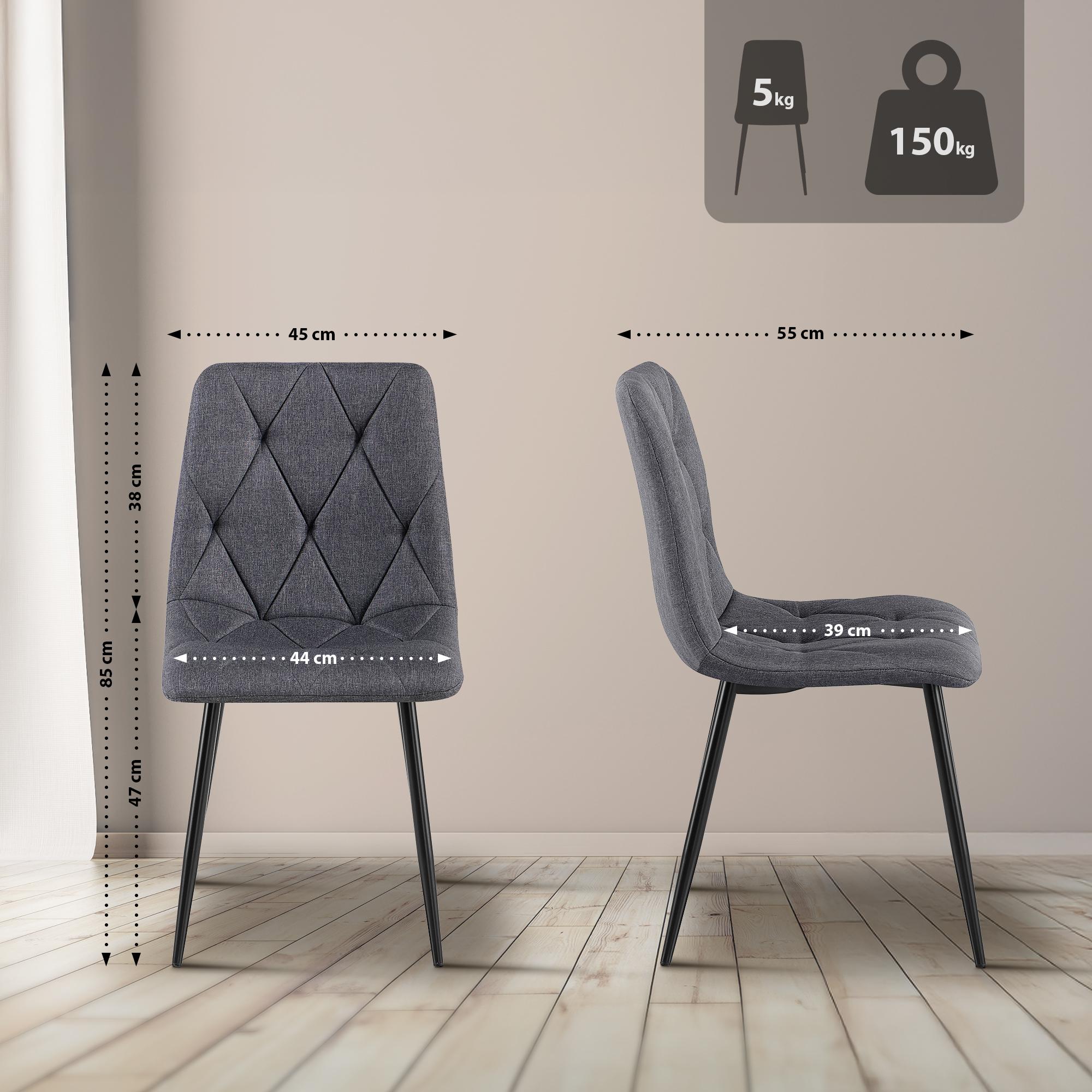 Esszimmerstuhl Clairton Stoff, dunkelgrau