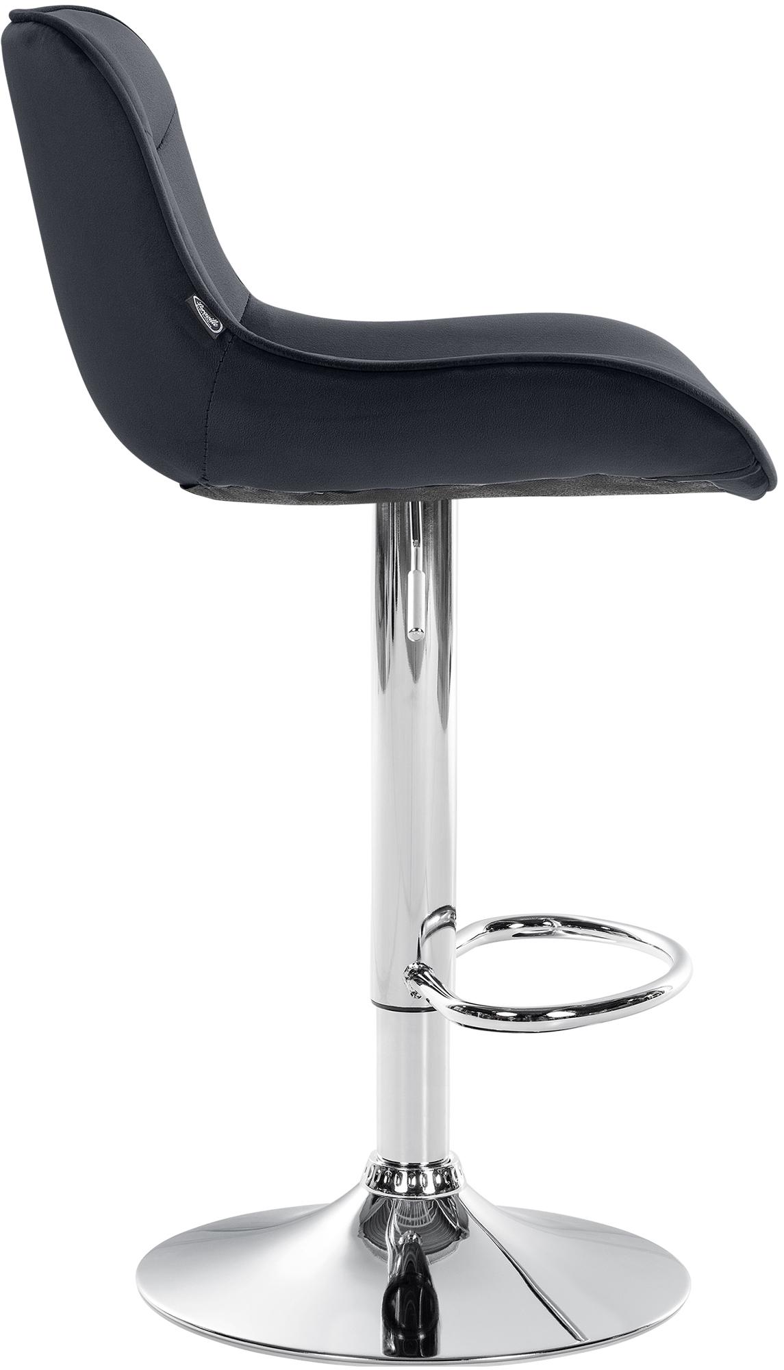 2er Set Barhocker Vonore Samt chrom, schwarz
