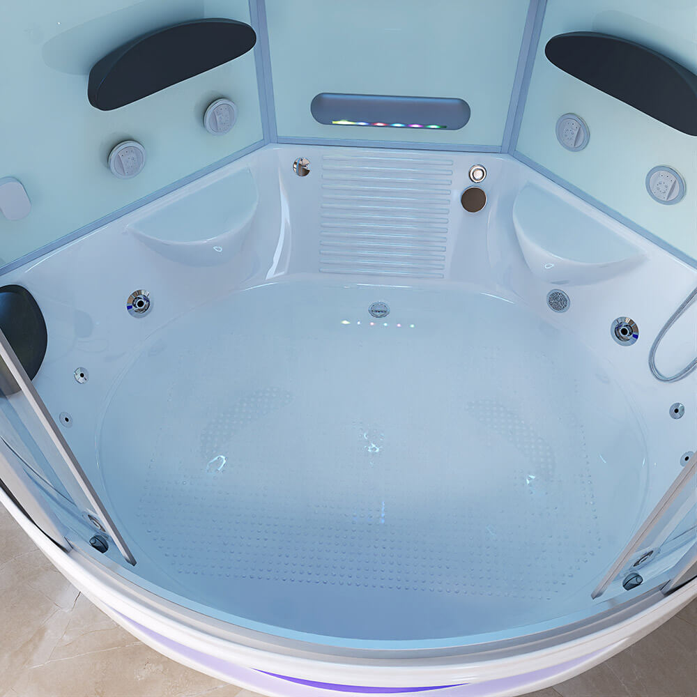 Dampfdusche mit Whirlpoolfunktion und Dampfsauna EXCLUSIVE - 150 x 150 cm Weiß