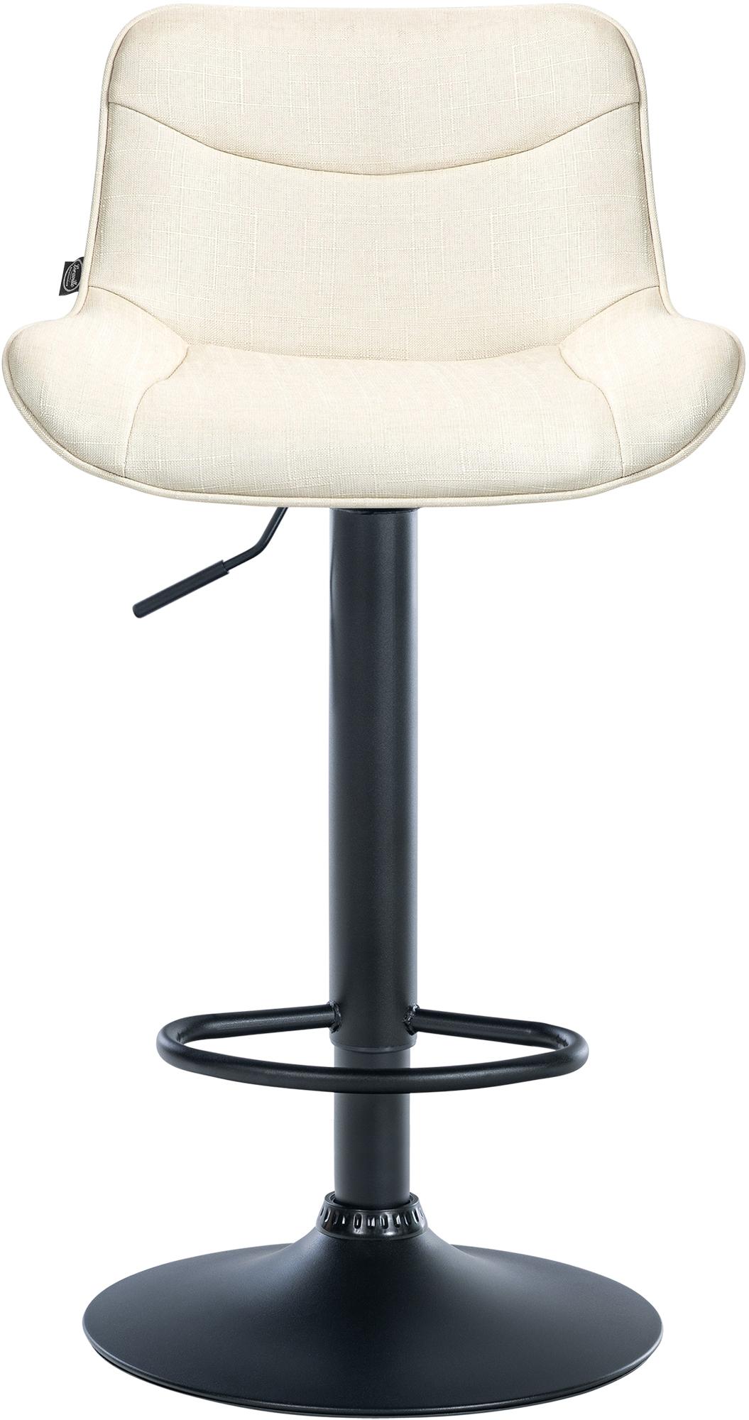 Barhocker Vonore Stoff schwarz, creme
