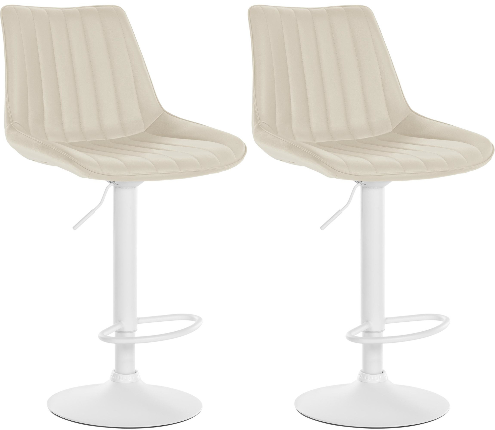2er Set Barhocker Toni Kunstleder weiß, creme