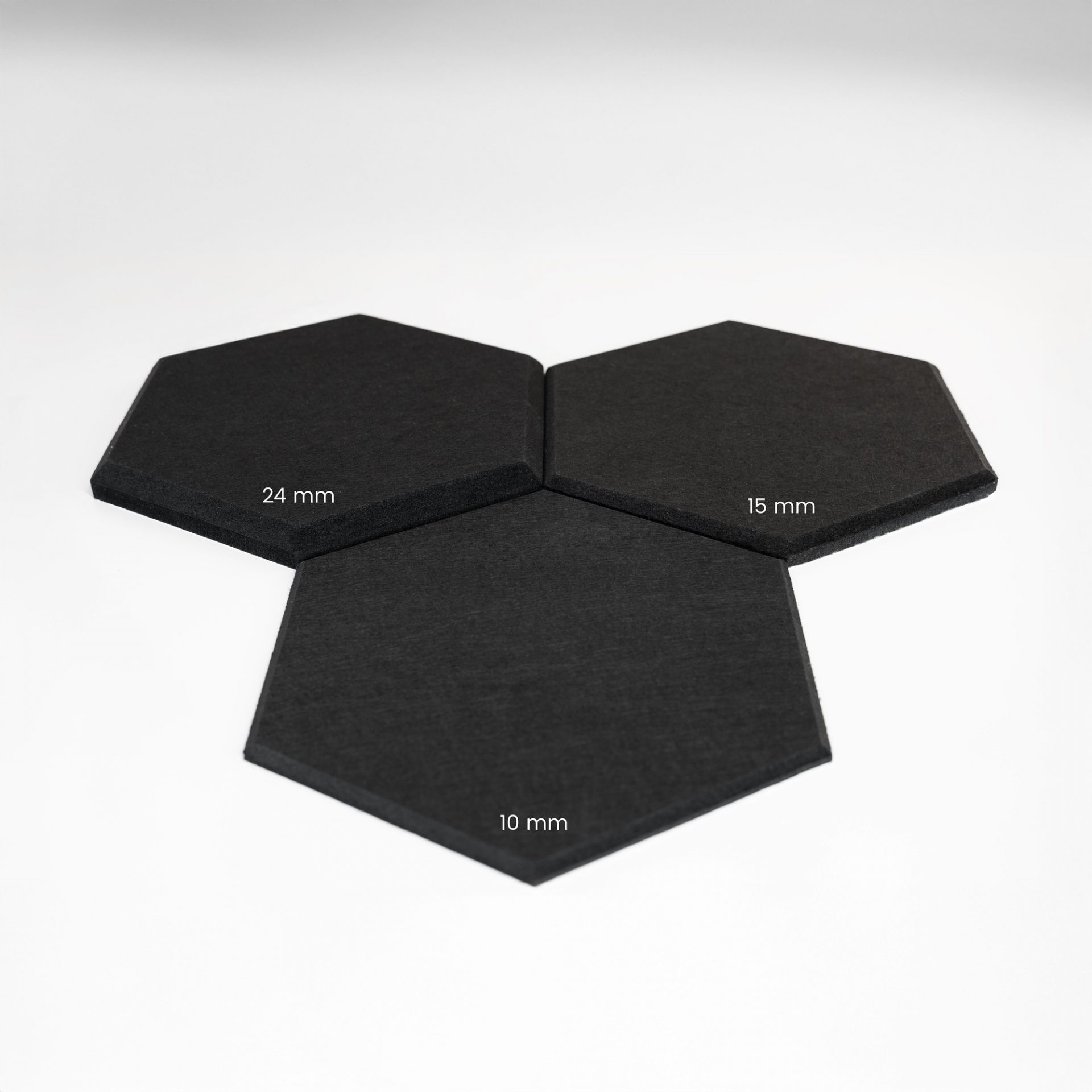 Akustikplatten Hexagon selbstklebend SILENT - 5er Set Schwarz