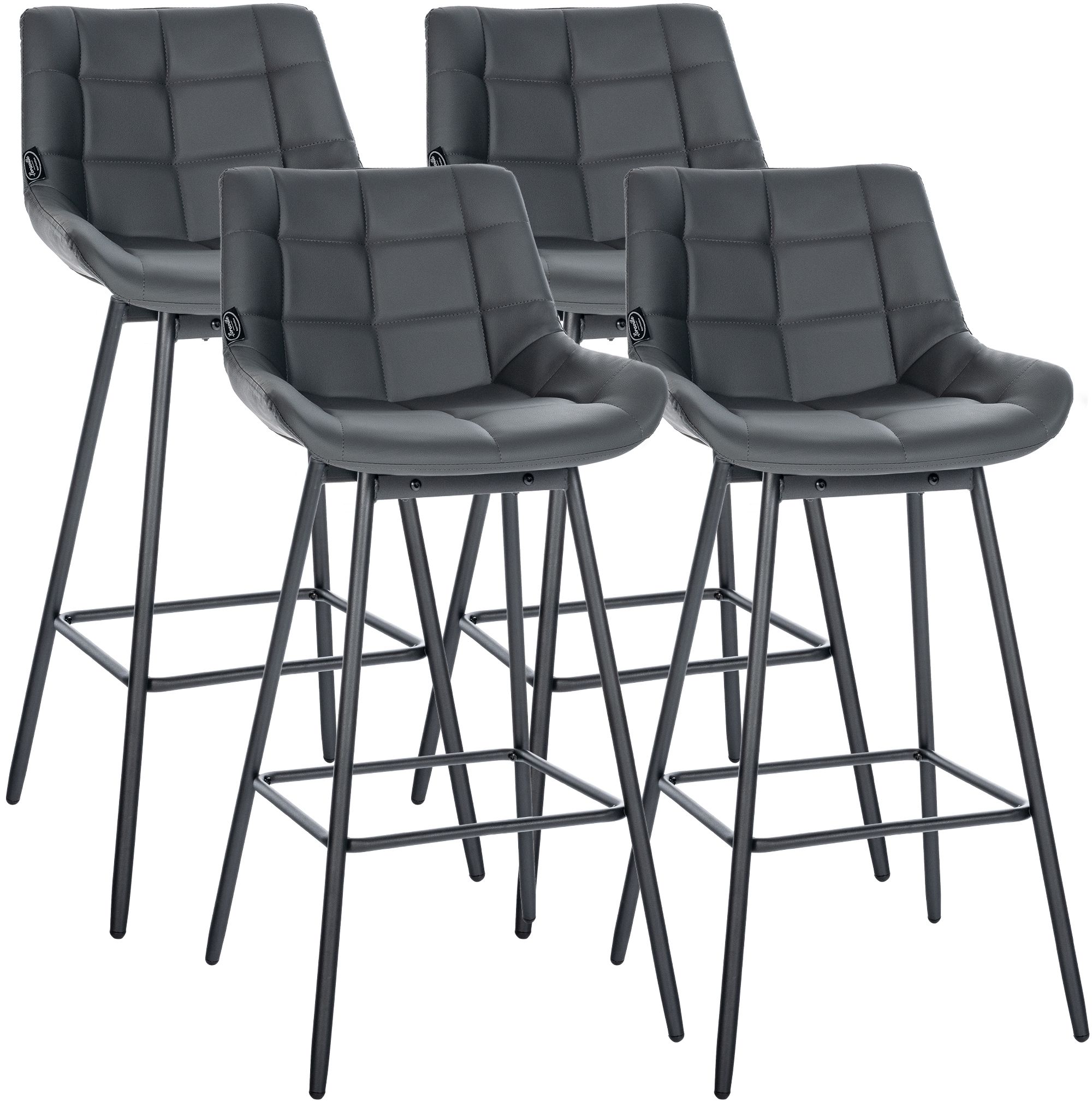 4er Set Barhocker Weston Schwenkbar Kunstleder, grau
