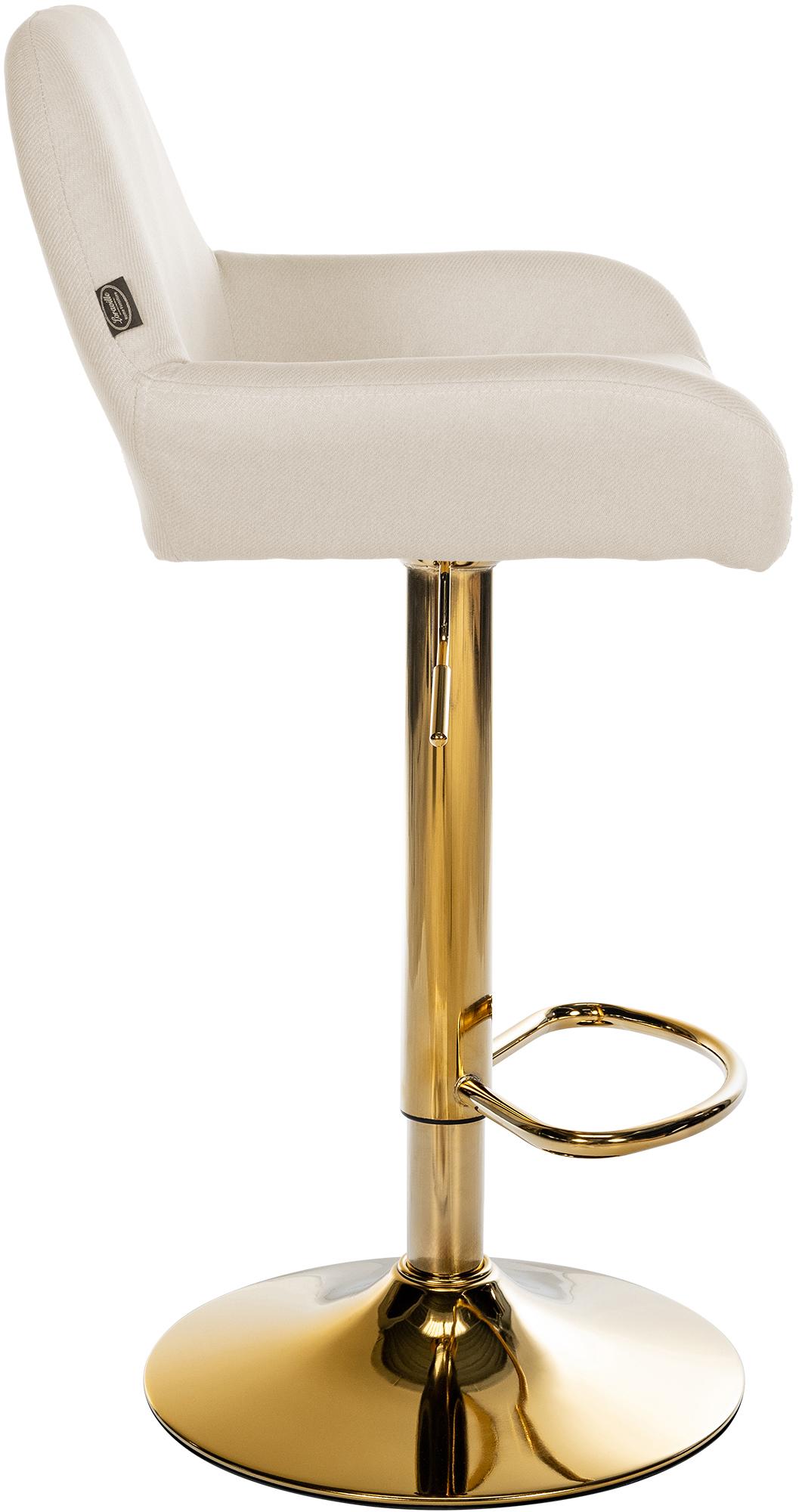 2er Set Barhocker Braga Gold Stoff, creme
